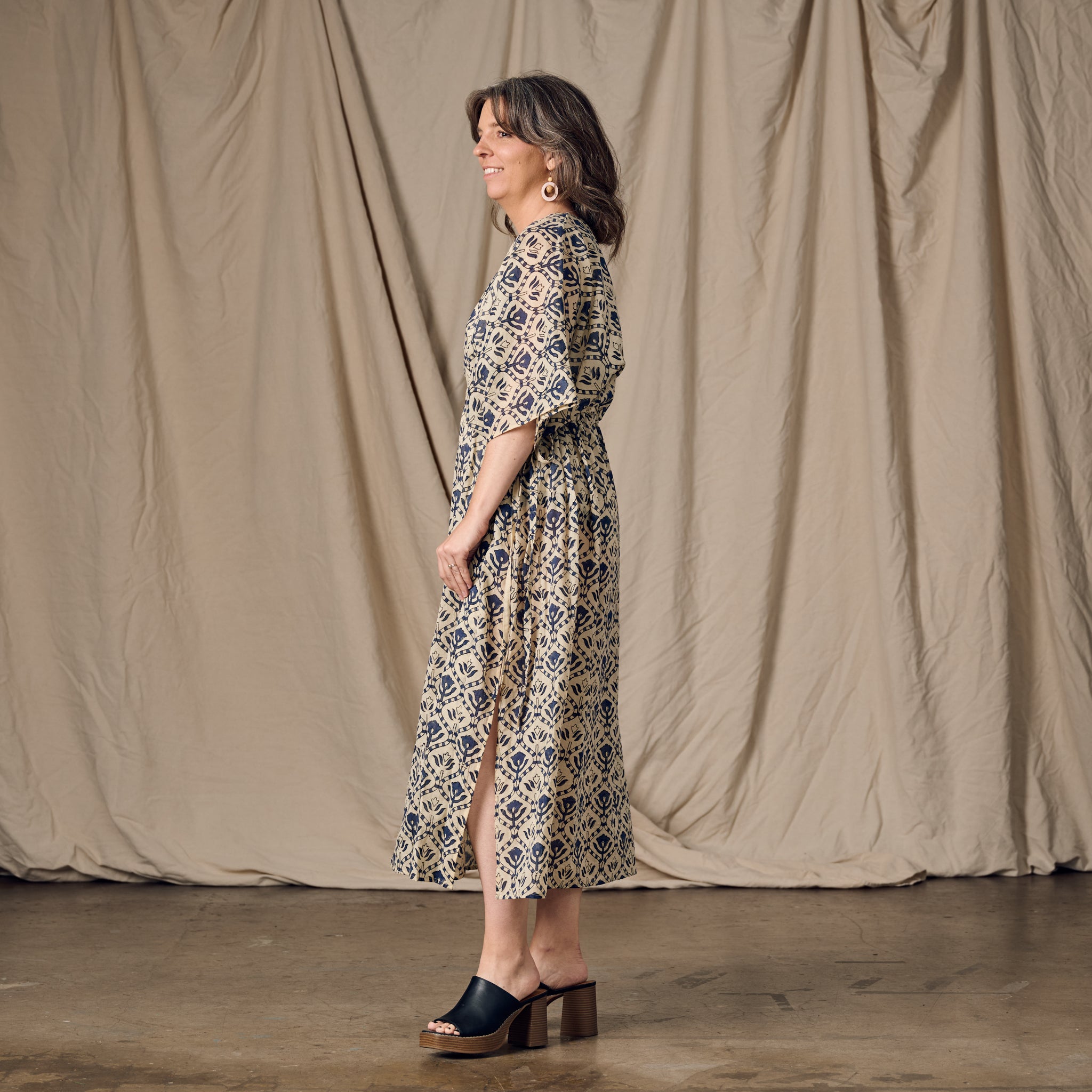 Panna Full Length Block Print Kaftan - Ten Thousand Villages