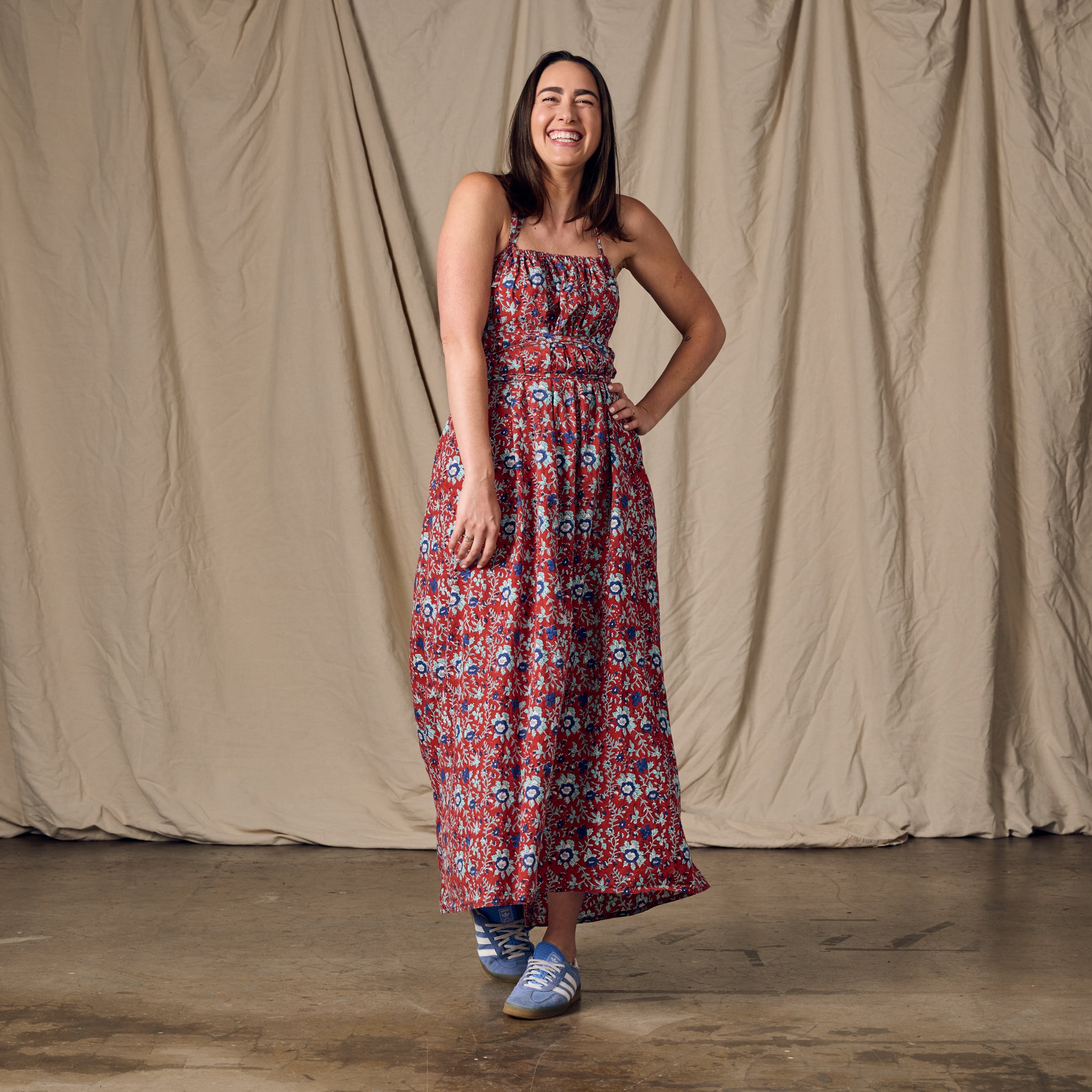 Kanya Floral Cotton Maxi Style Dress - Ten Thousand Villages