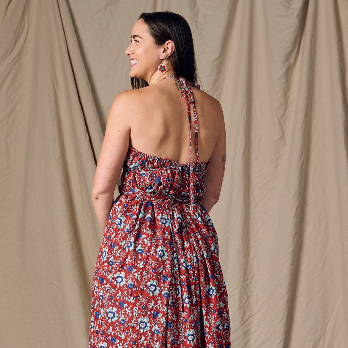 Kanya Floral Cotton Maxi Style Dress - Ten Thousand Villages