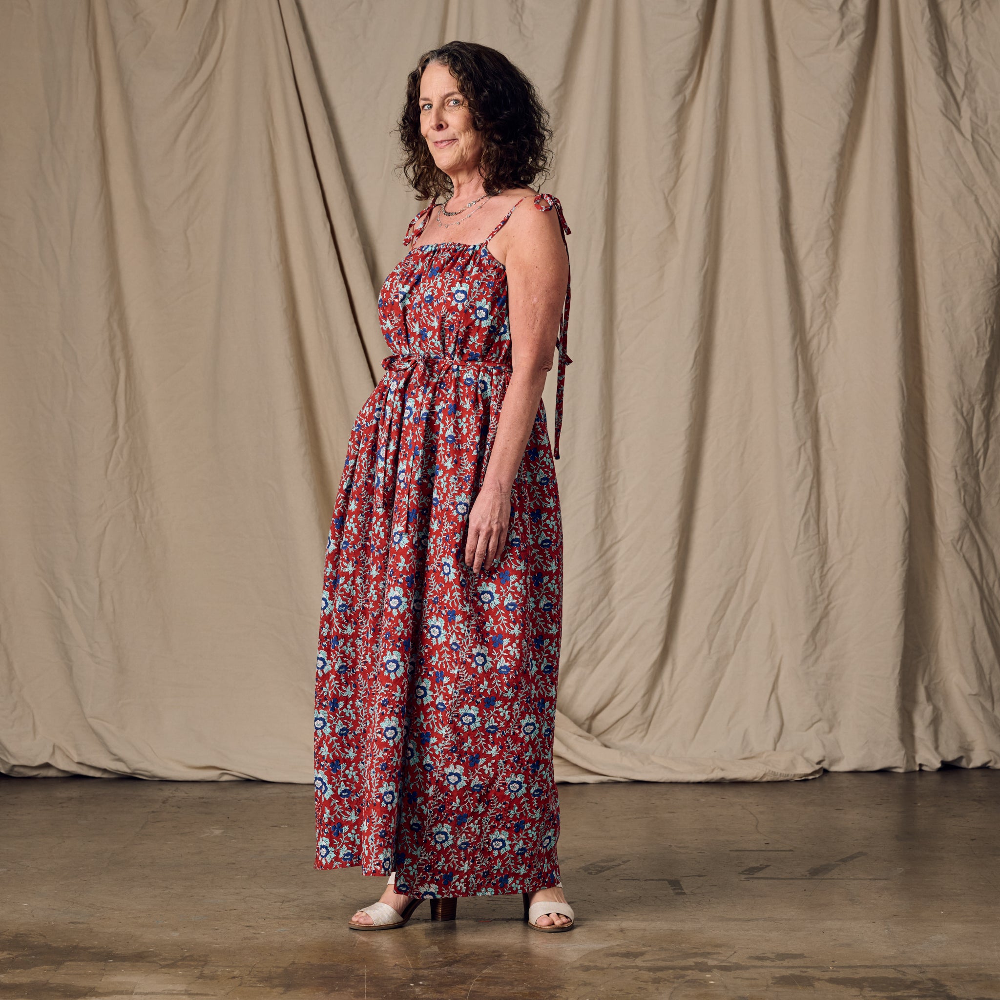 Kanya Floral Cotton Maxi Style Dress - Ten Thousand Villages