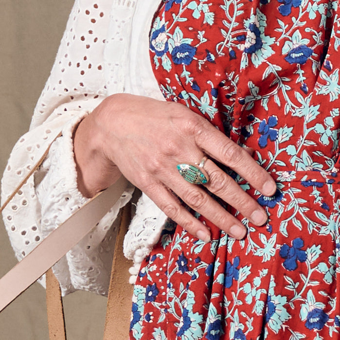 Amkha Silver & Turquoise Ring - Ten Thousand Villages