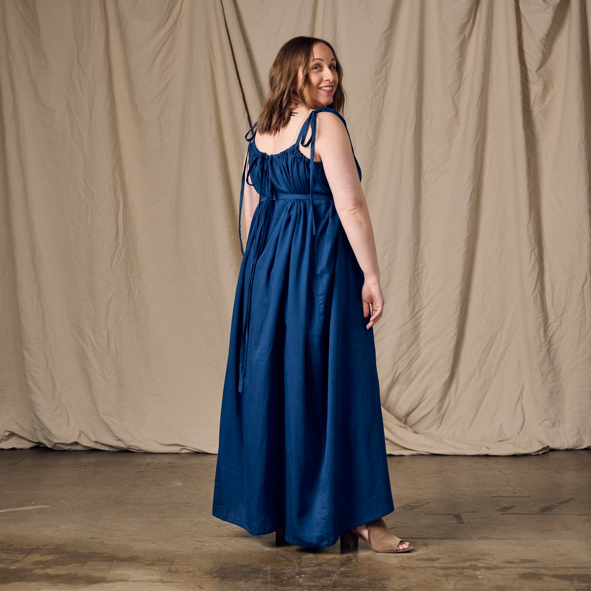 Kanya Blue Cotton Maxi Style Dress - Ten Thousand Villages