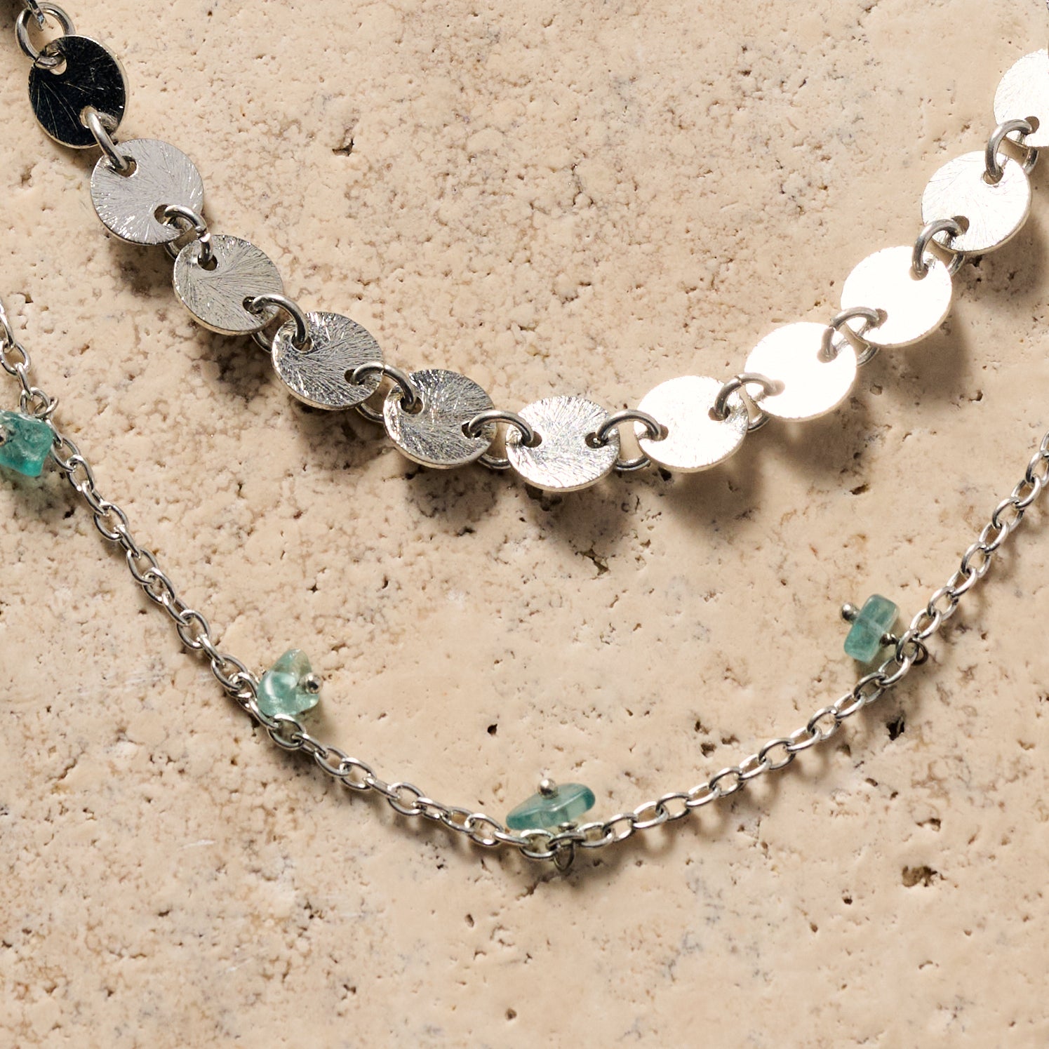 Dohara Disc and Stone Necklace - Ten Thousand Villages