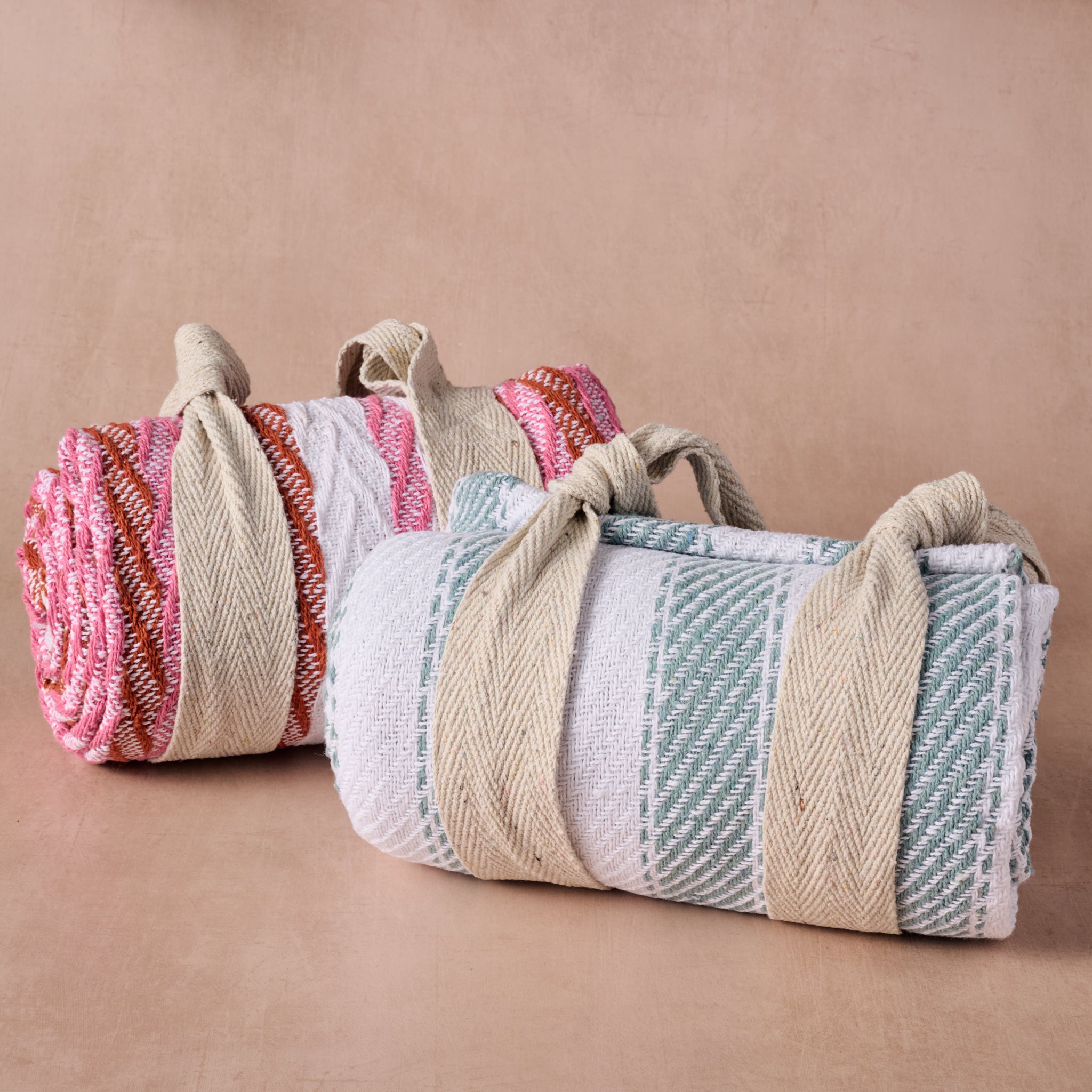 Garmee Upcycled Cotton Beach Blanket - Pink - Ten Thousand Villages