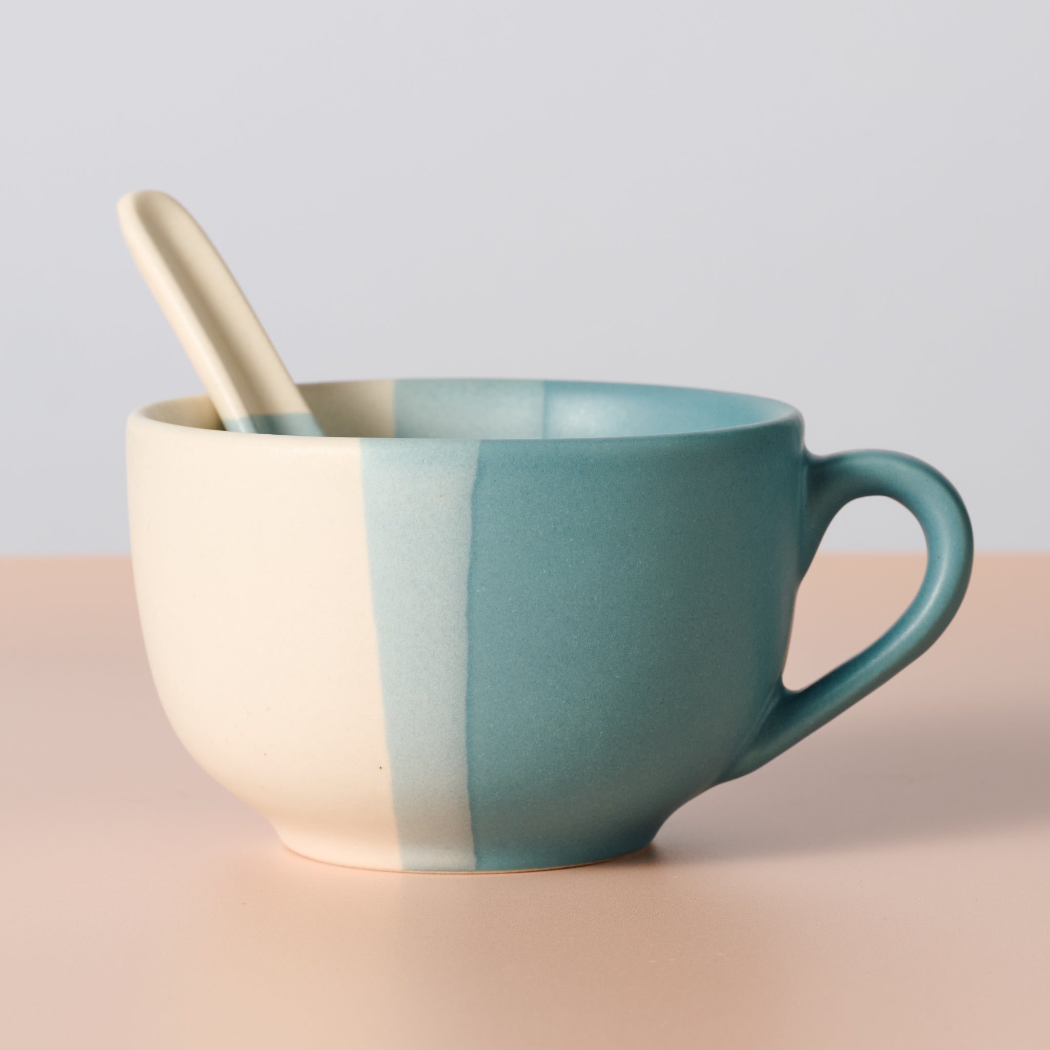 Pheeka Striped Jumbo Mug with Spoon - Ten Thousand Villages