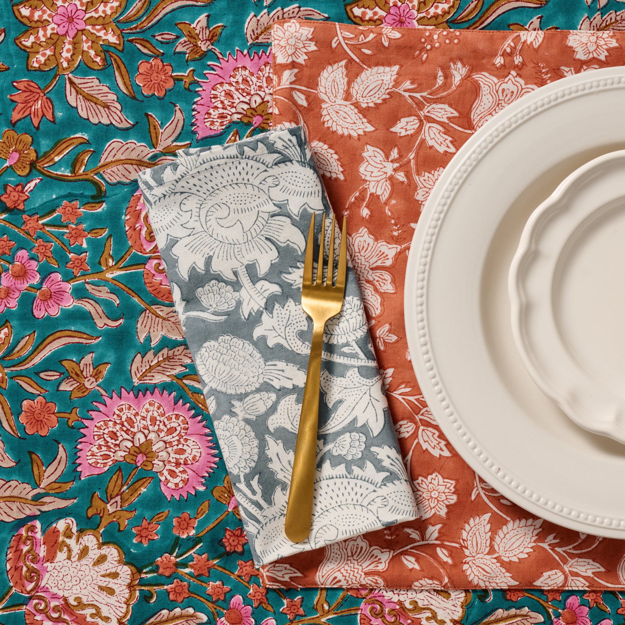 Baadal Blockprint Napkin - Ten Thousand Villages