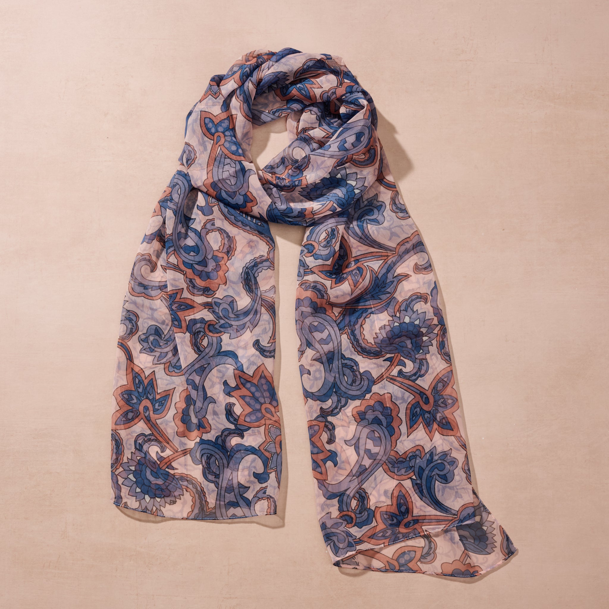 Komal Paisley Chiffon Scarf - Ten Thousand Villages
