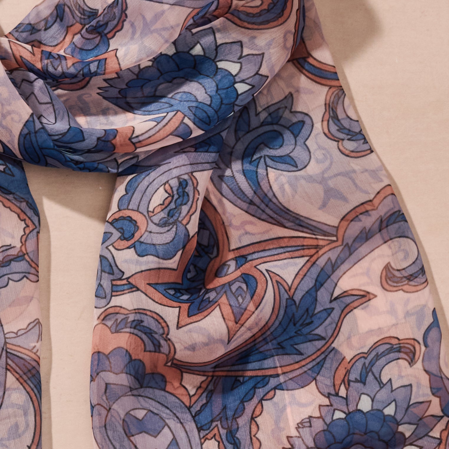 Komal Paisley Chiffon Scarf - Ten Thousand Villages