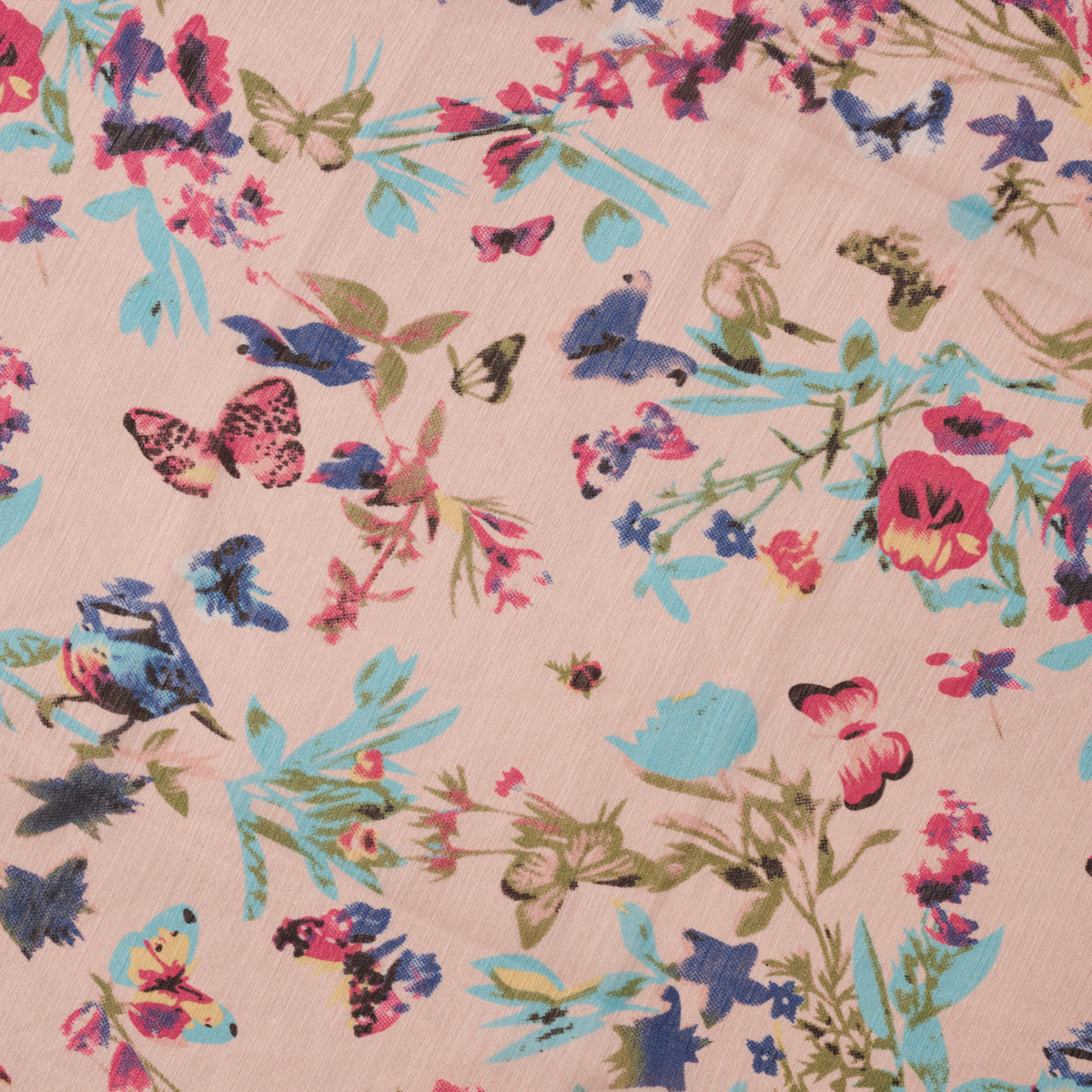 Komal Floral and Butterfly Chiffon Scarf - Ten Thousand Villages