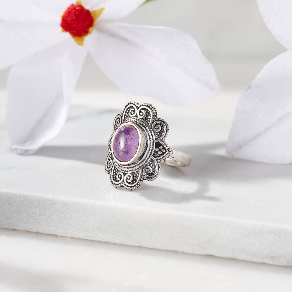Saroop Amethyst Ring - Ten Thousand Villages