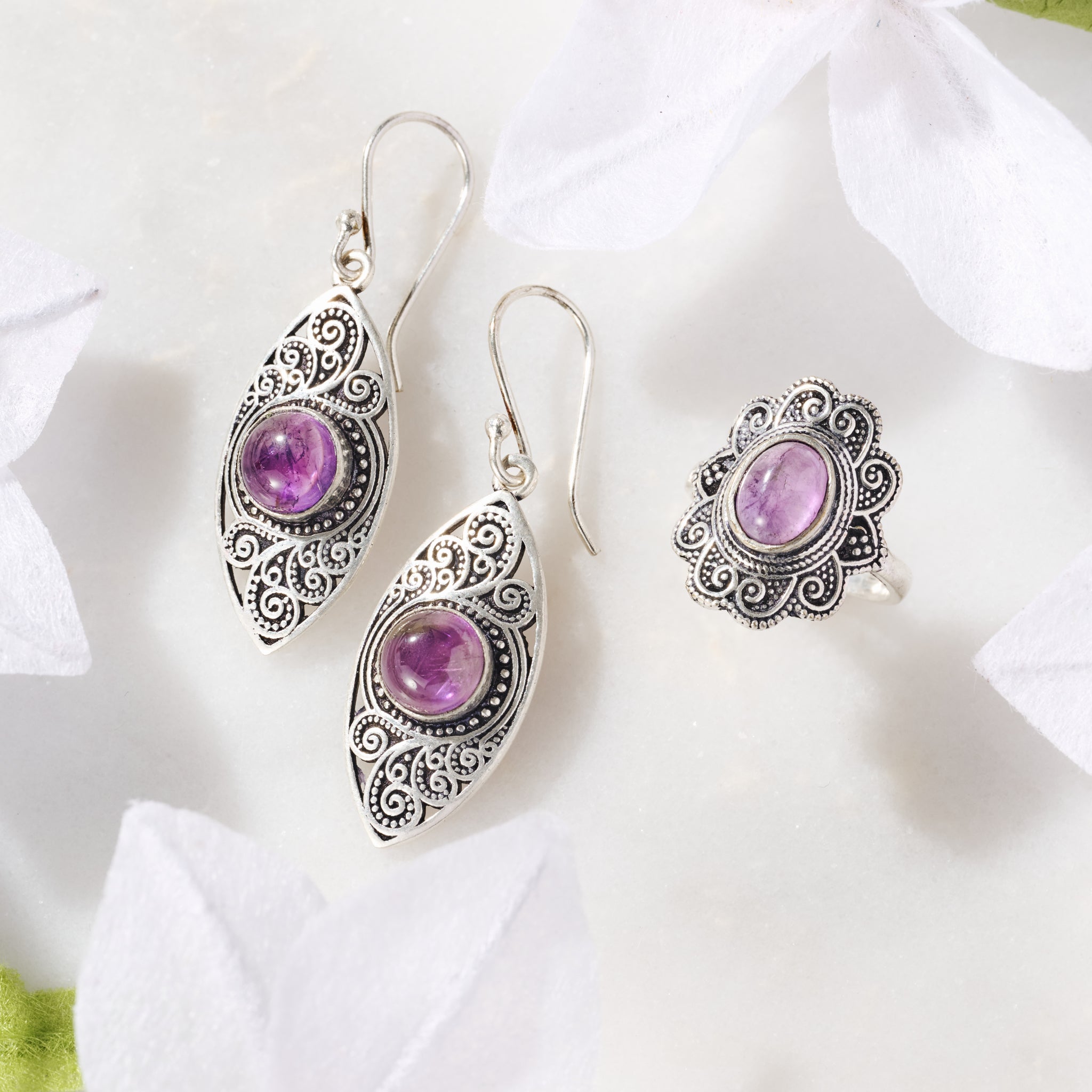 Saroop Amethyst Earrings - Ten Thousand Villages