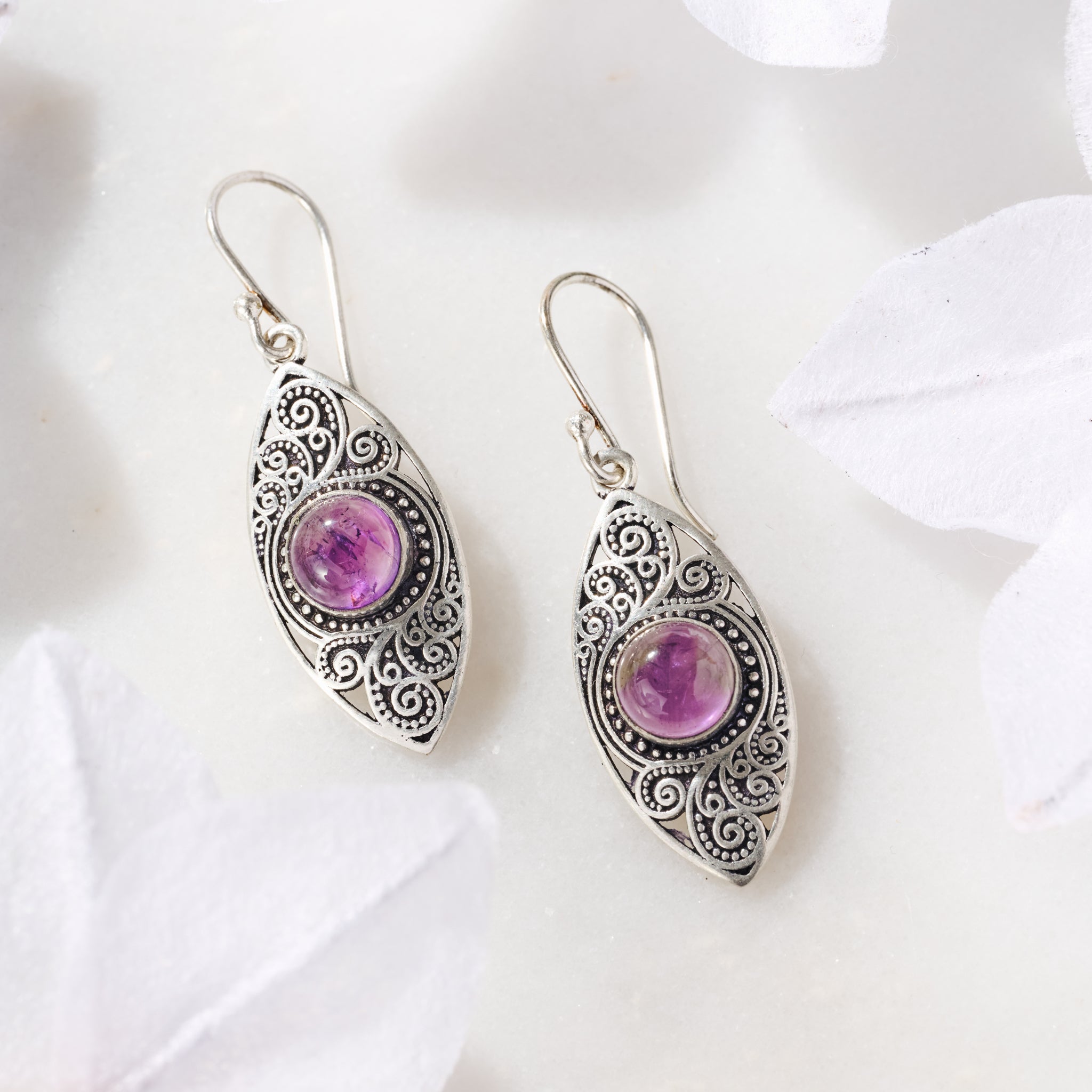 Saroop Amethyst Earrings - Ten Thousand Villages