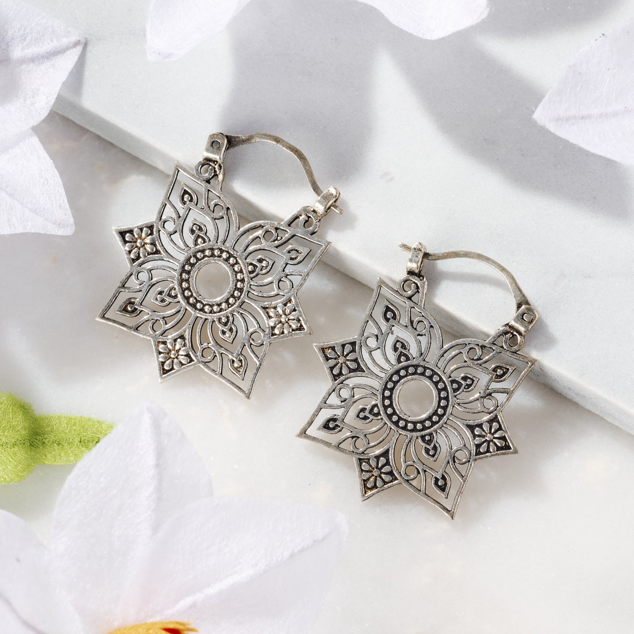 Floral Jali Earrings - Ten Thousand Villages