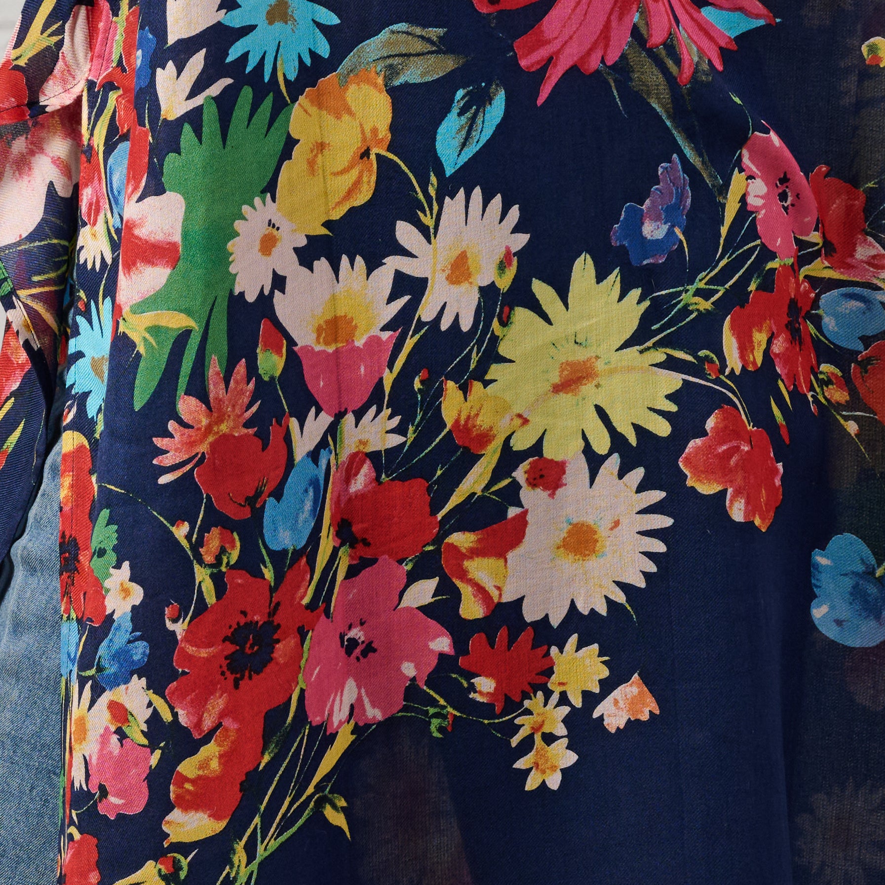 Raseela Blue Floral Modal Topper - Ten Thousand Villages