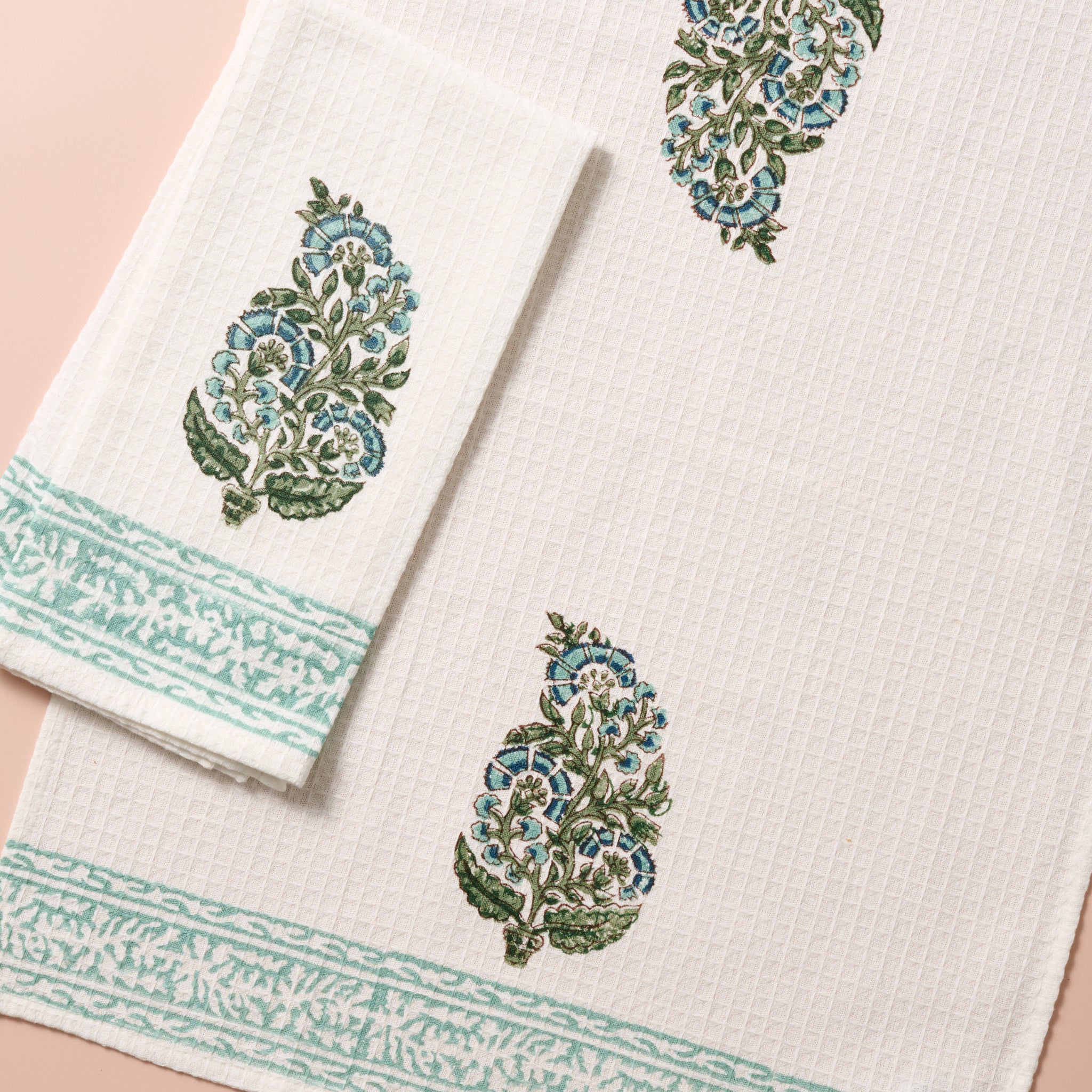 Pera Cotton Blockprint Hand Towel Set - Ten Thousand Villages