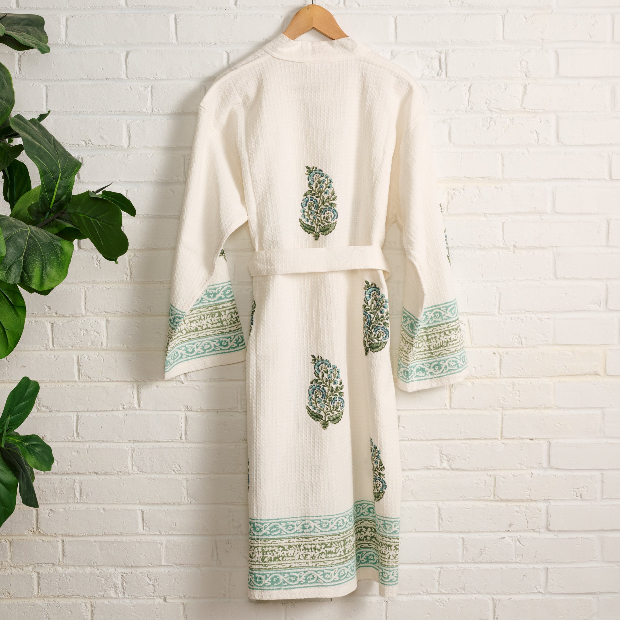 Pera Blockprint Cotton Robe - Ten Thousand Villages