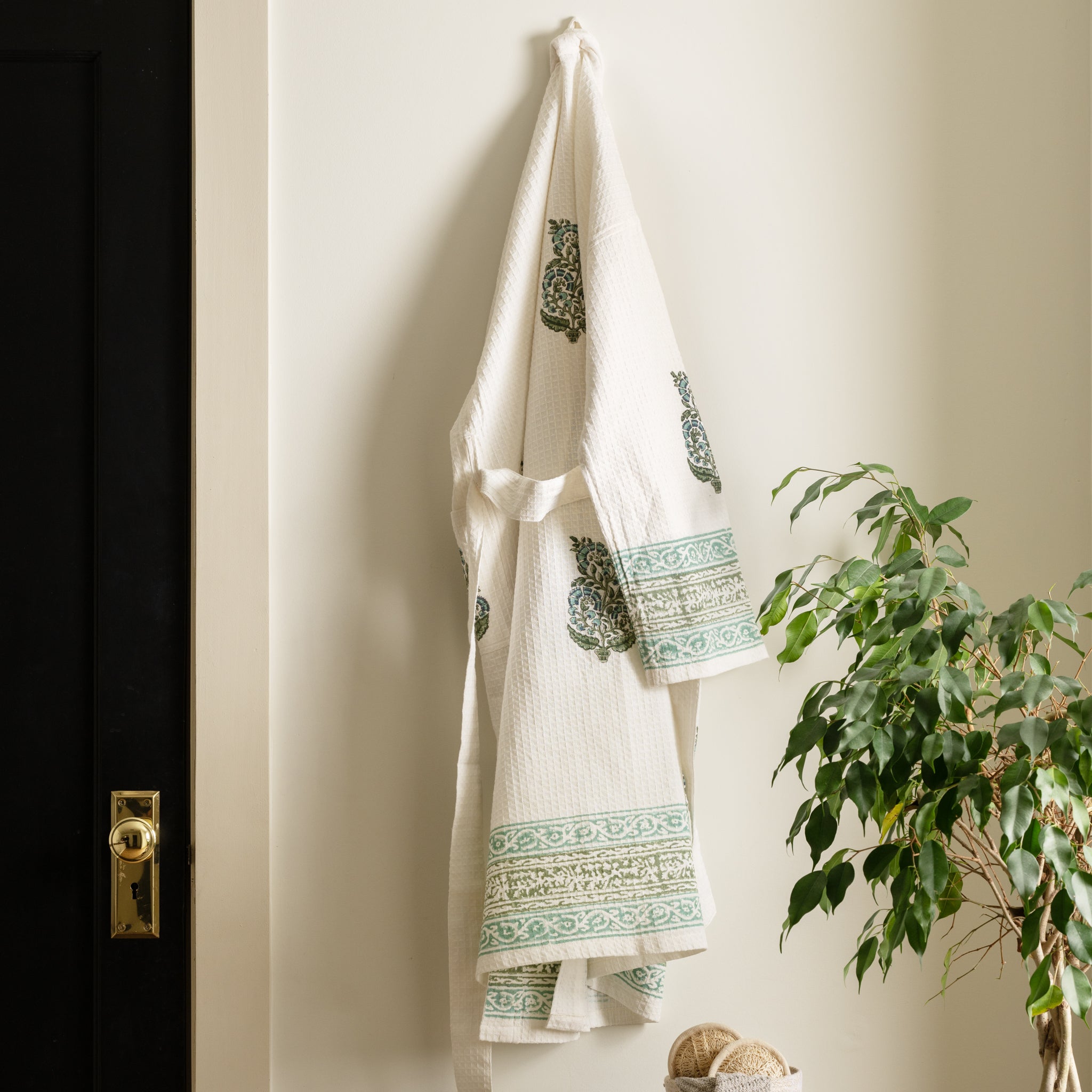 Pera Blockprint Cotton Robe - Ten Thousand Villages