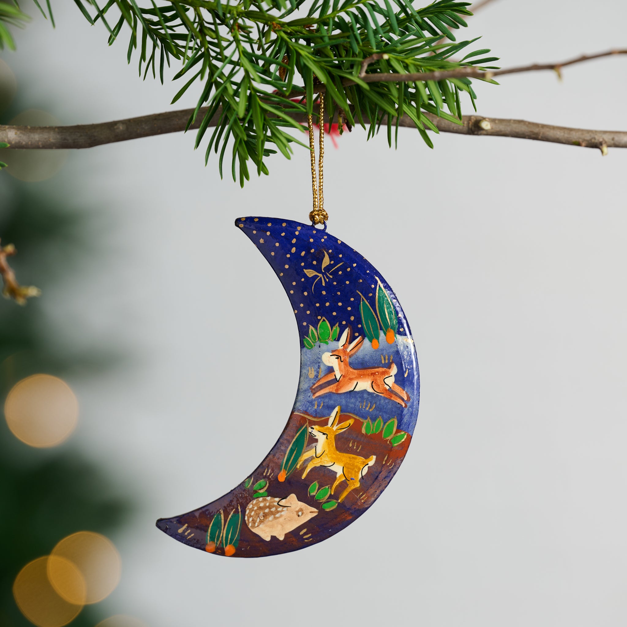Painted Moon Paper Mâché Ornament - Ten Thousand Villages