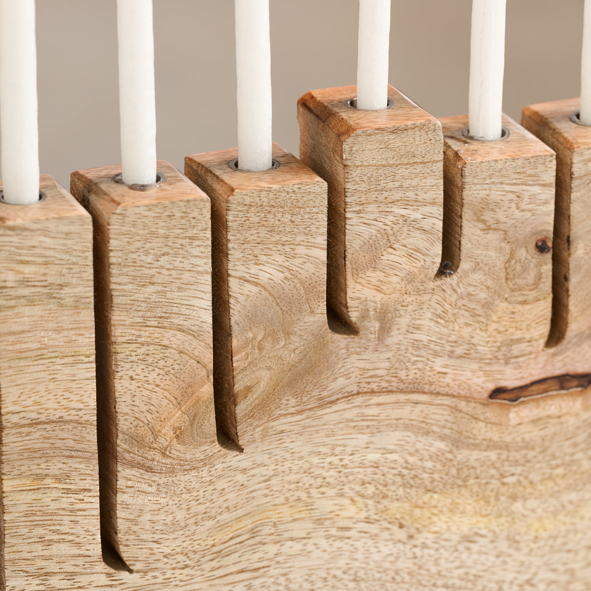 Modern Mango Wood Menorah - Ten Thousand Villages
