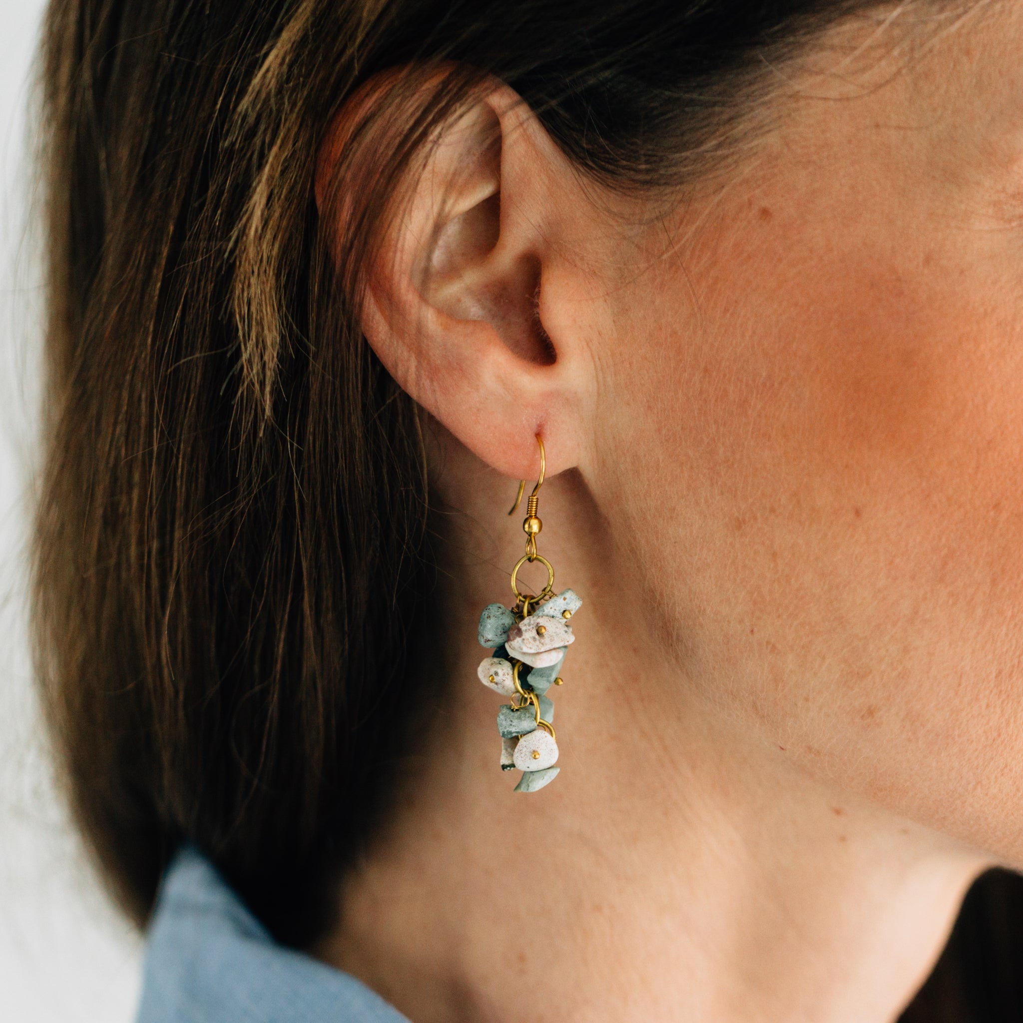 Kali Turquoise Cluster Dangle Earrings - Ten Thousand Villages