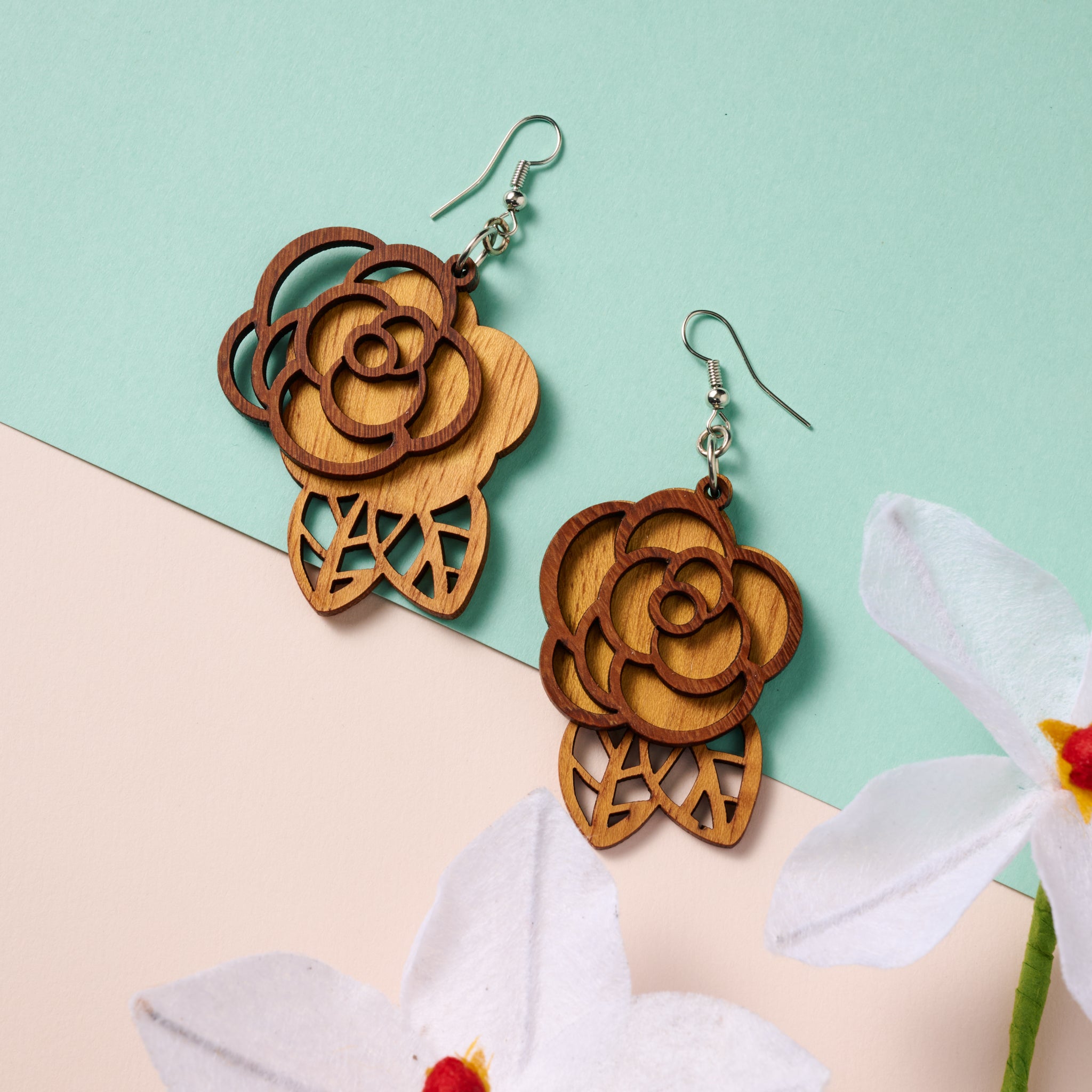 Rosas Langka Wood Earrings - Ten Thousand Villages