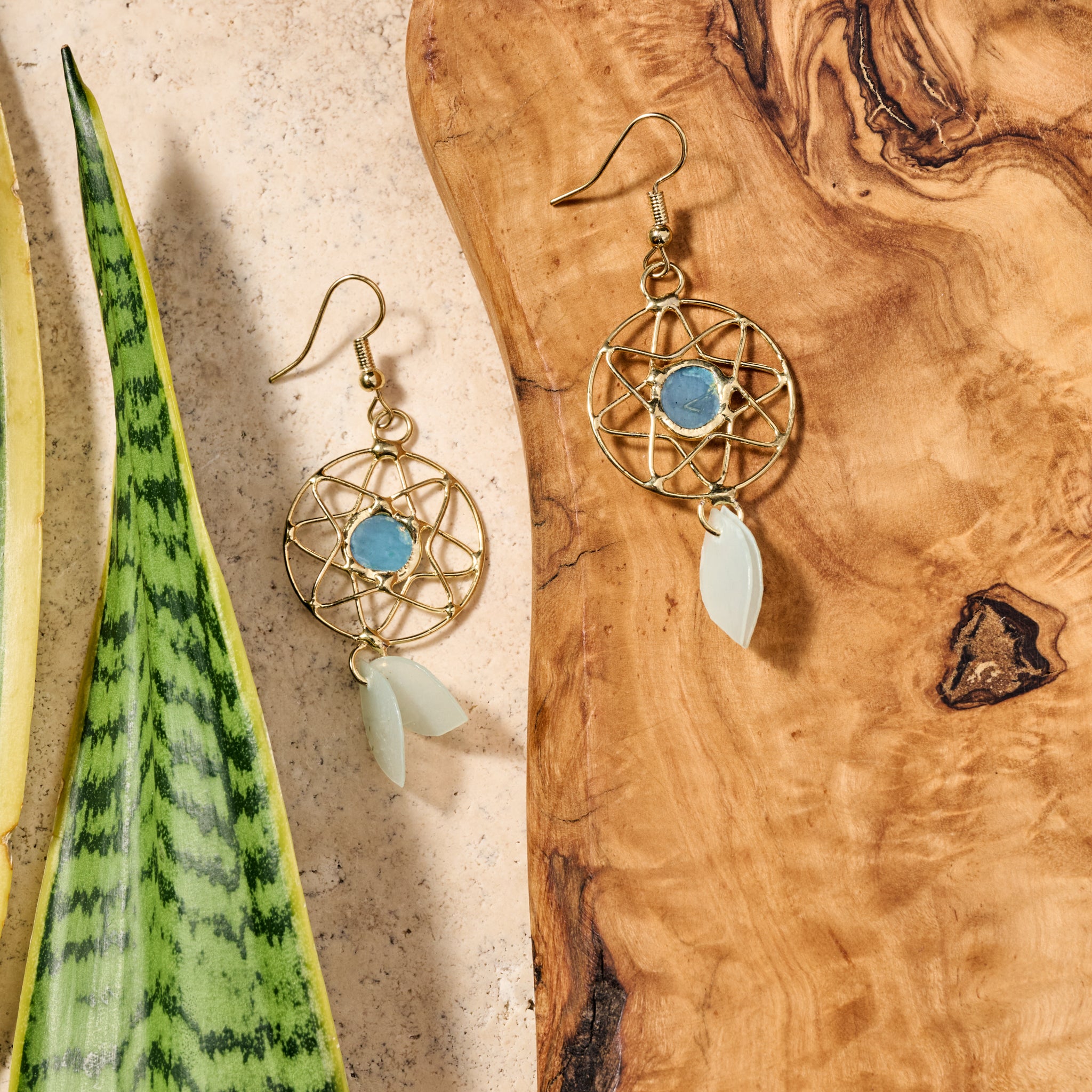 Tubig Capiz Suncatcher Dangle Earrings - Ten Thousand Villages