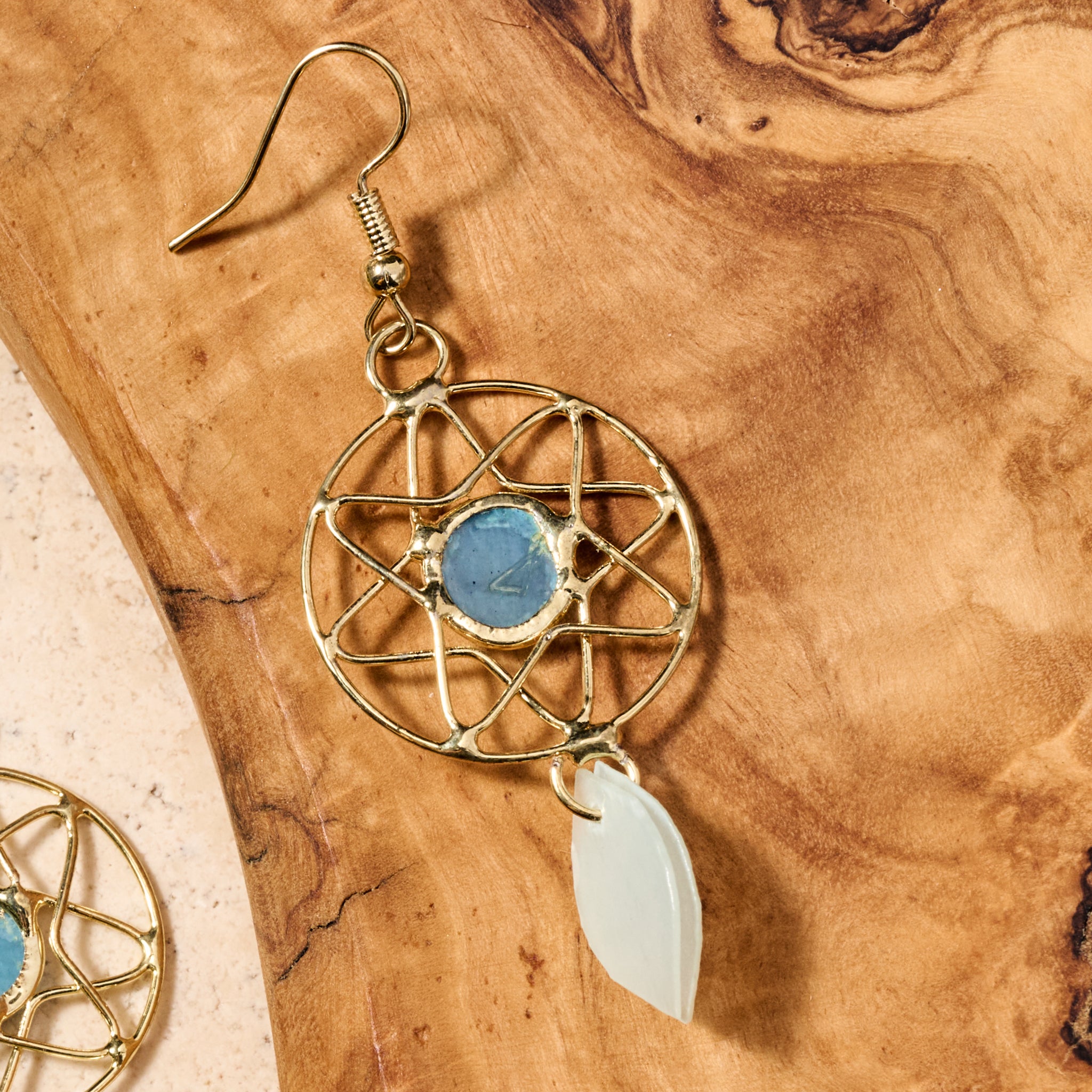 Tubig Capiz Suncatcher Dangle Earrings - Ten Thousand Villages