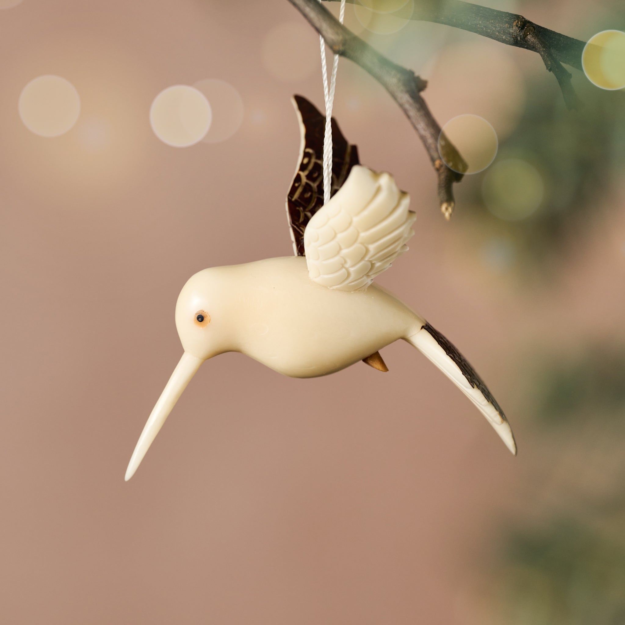 Tagua Nut Hummingbird Ornament - Ten Thousand Villages