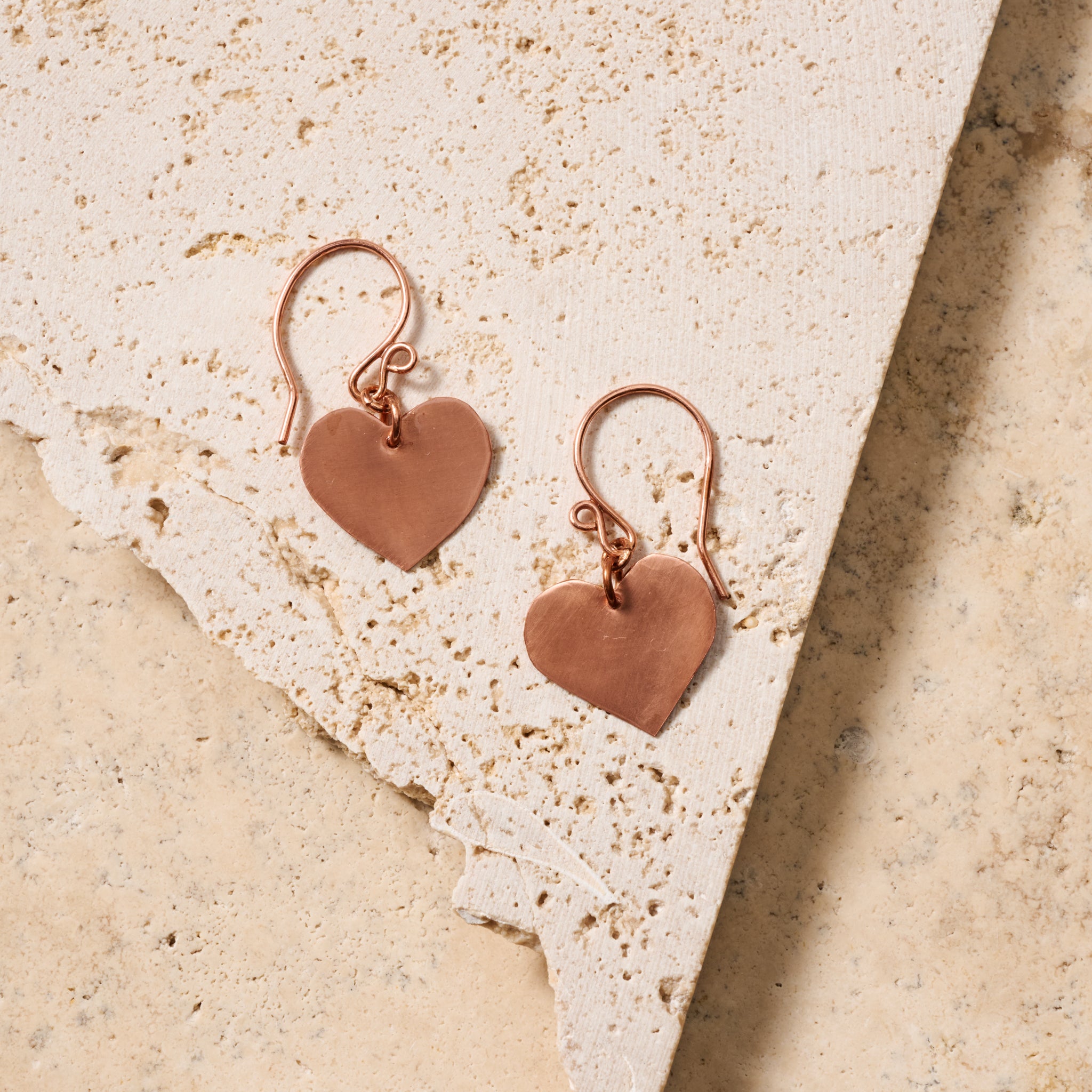 Alma Copper Heart Earrings - Ten Thousand Villages