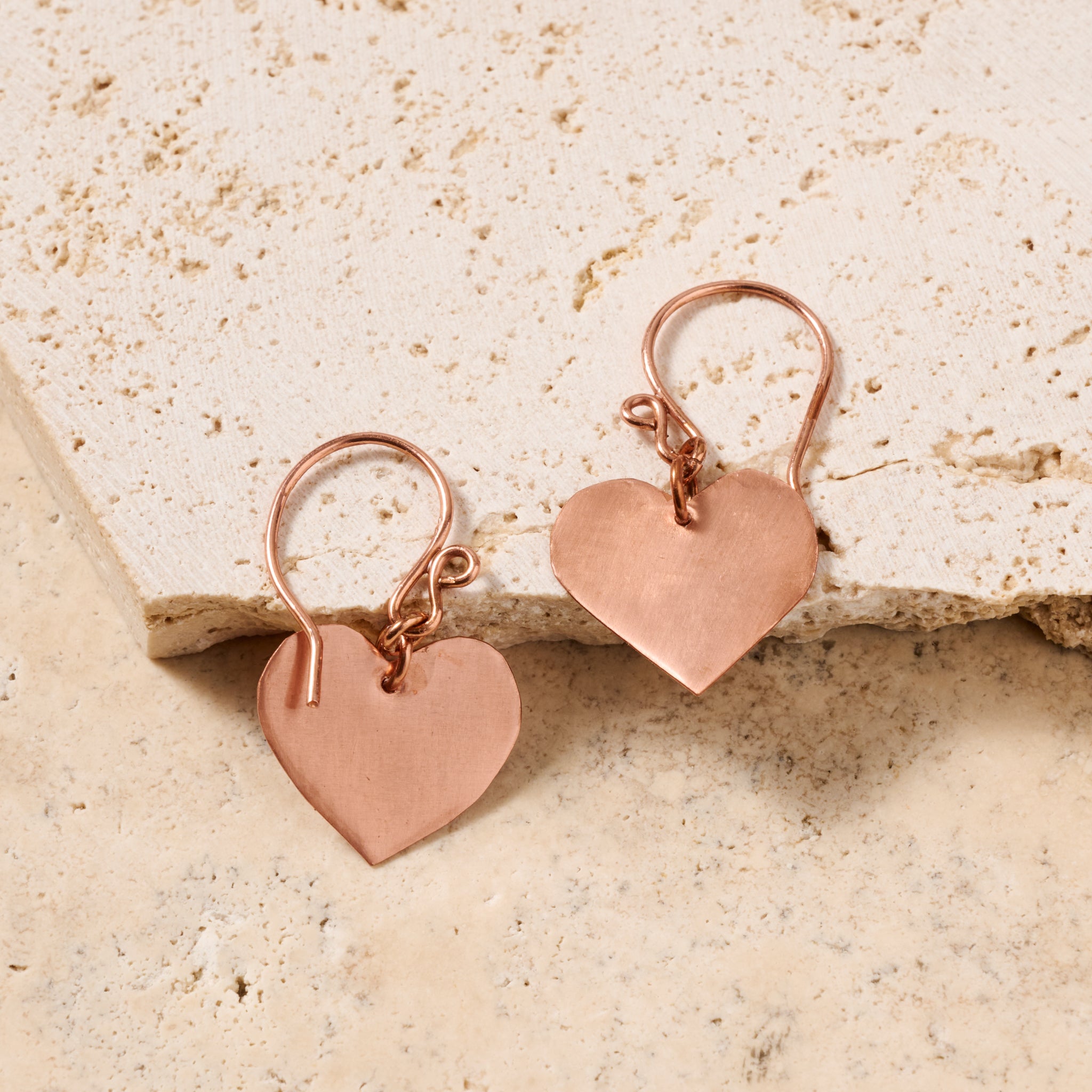 Alma Copper Heart Earrings - Ten Thousand Villages