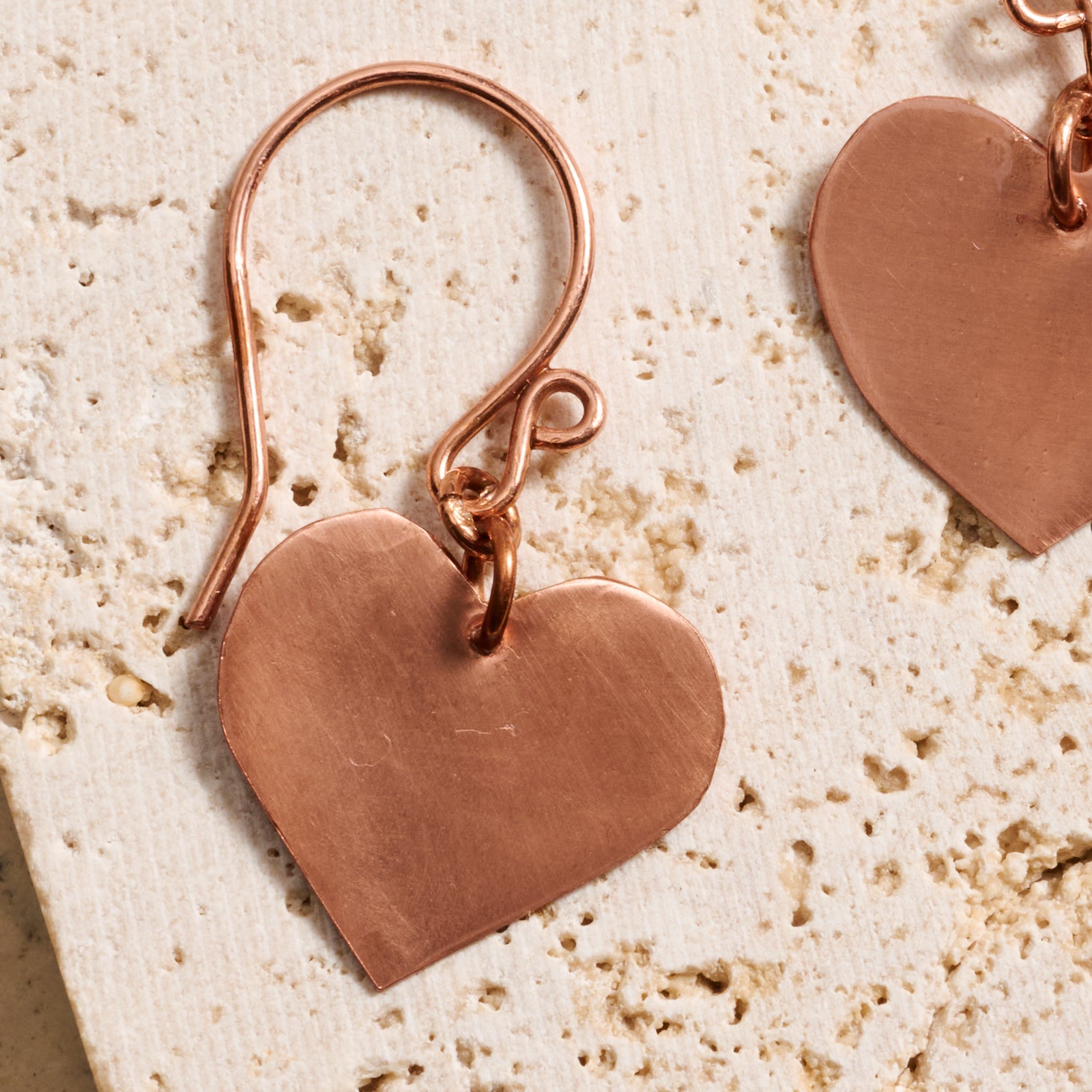 Alma Copper Heart Earrings - Ten Thousand Villages
