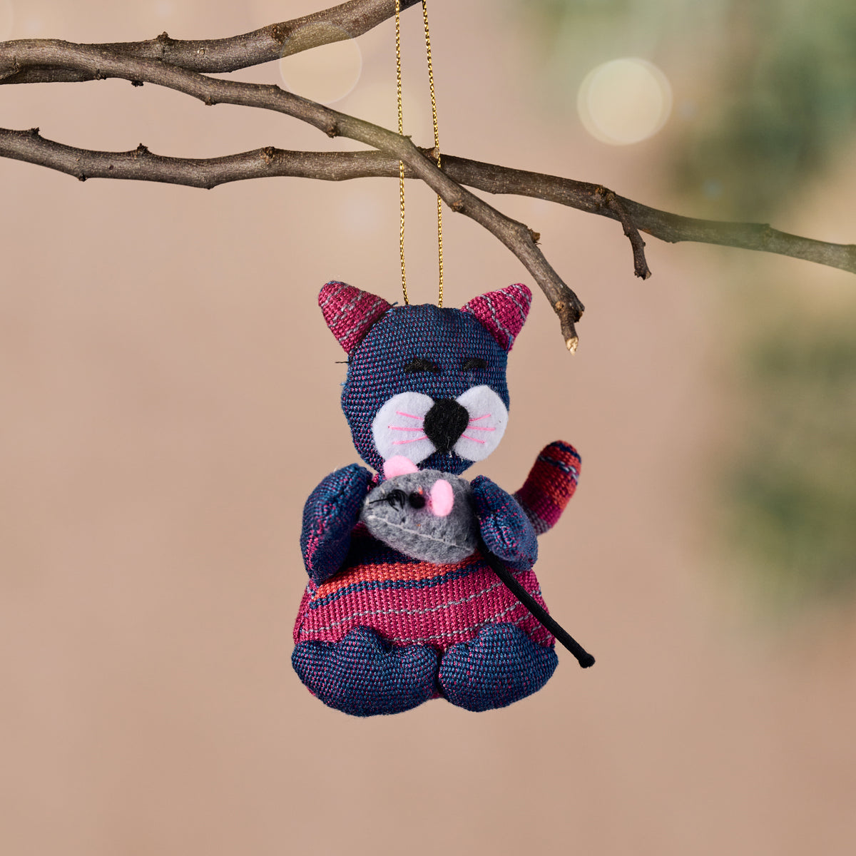 Amable Cat & Mouse Ornament - Ten Thousand Villages