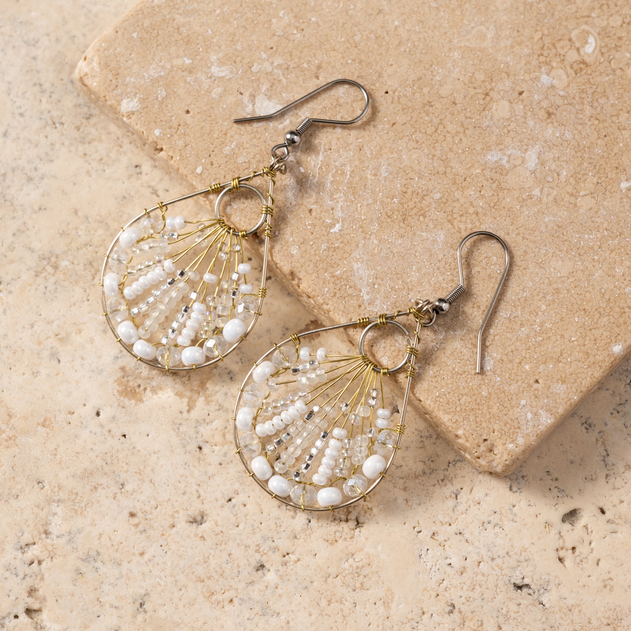 Vaso Glass Bead Teardrop Earrings - Ten Thousand Villages
