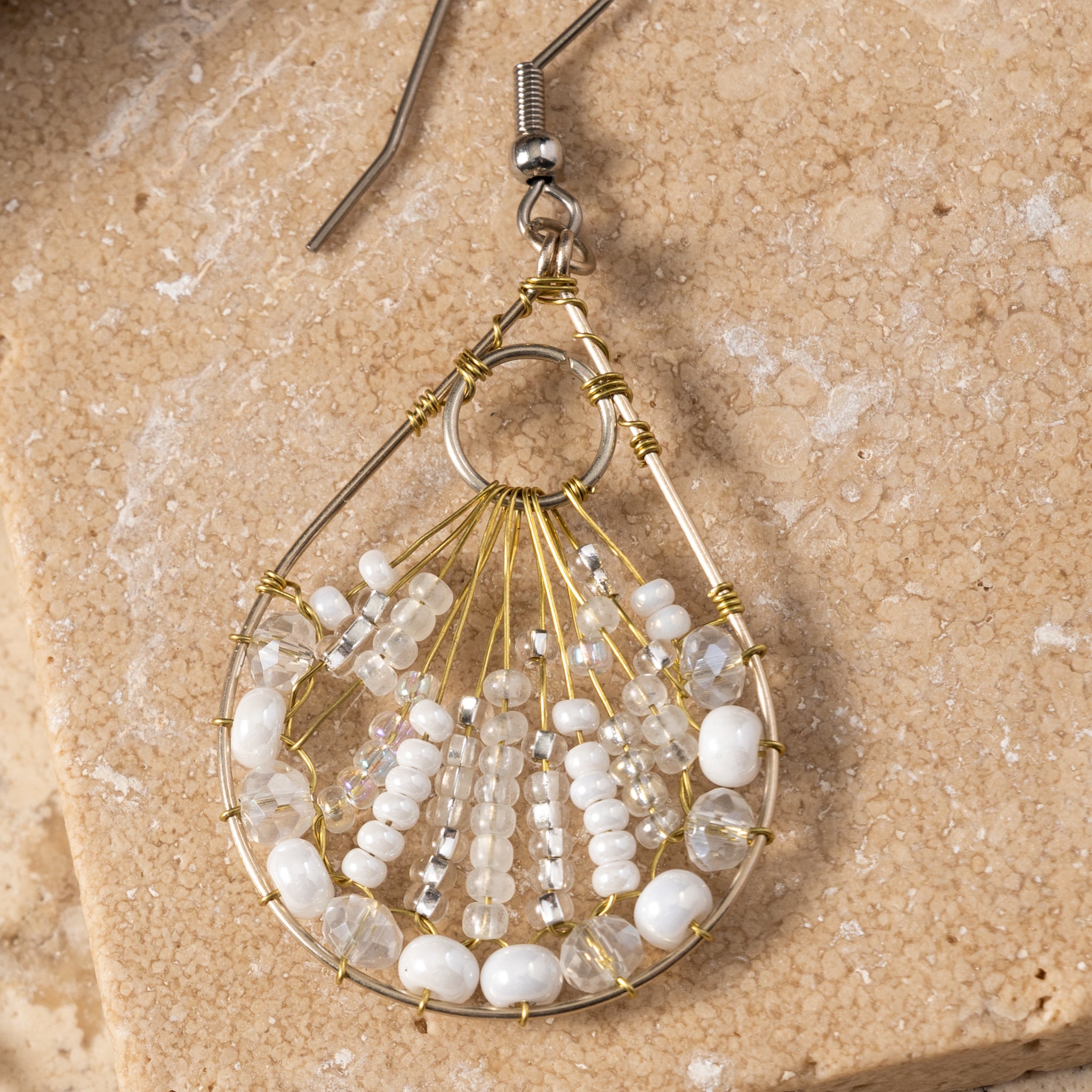 Vaso Glass Bead Teardrop Earrings - Ten Thousand Villages