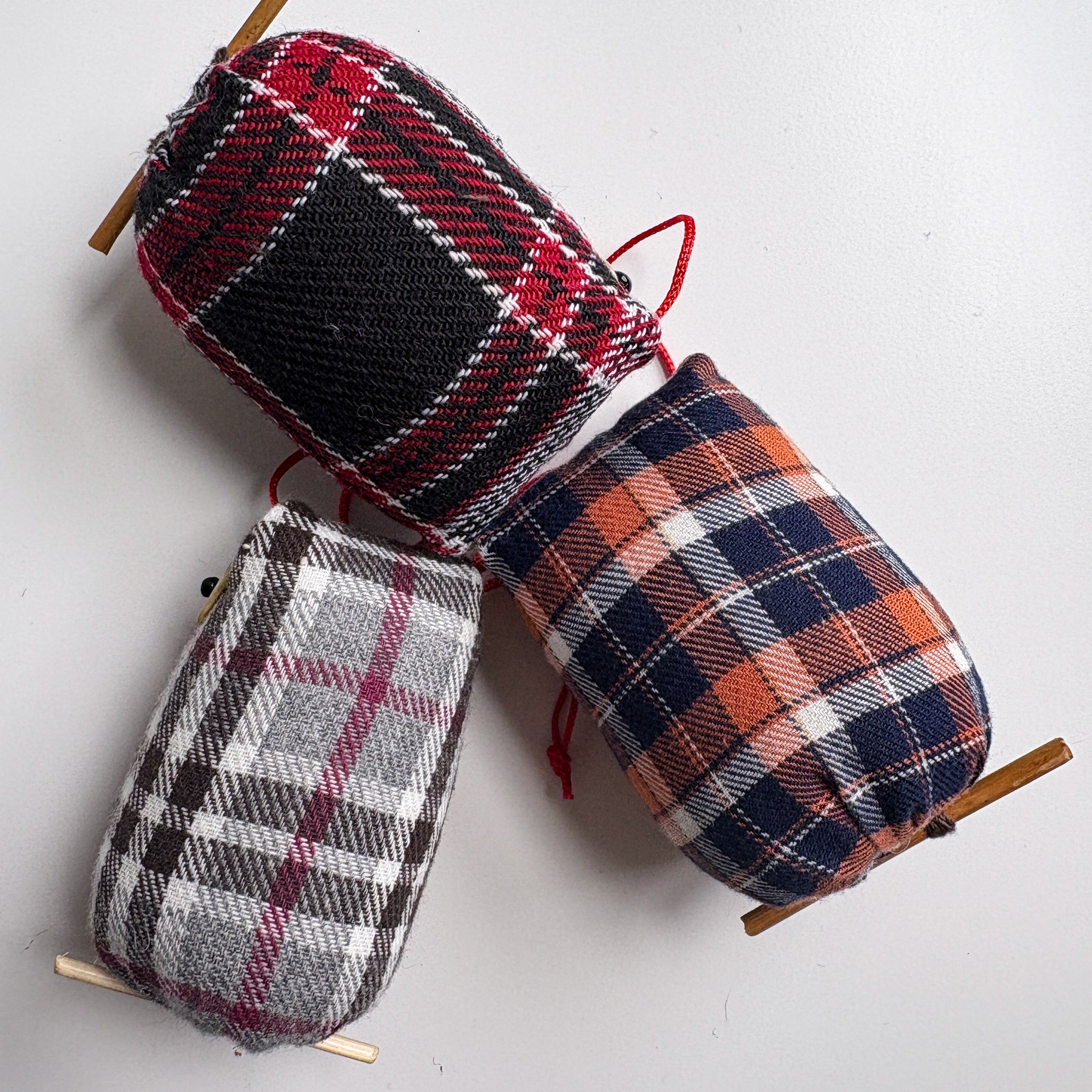 Khon Plaid Owl Ornament - Ten Thousand Villages