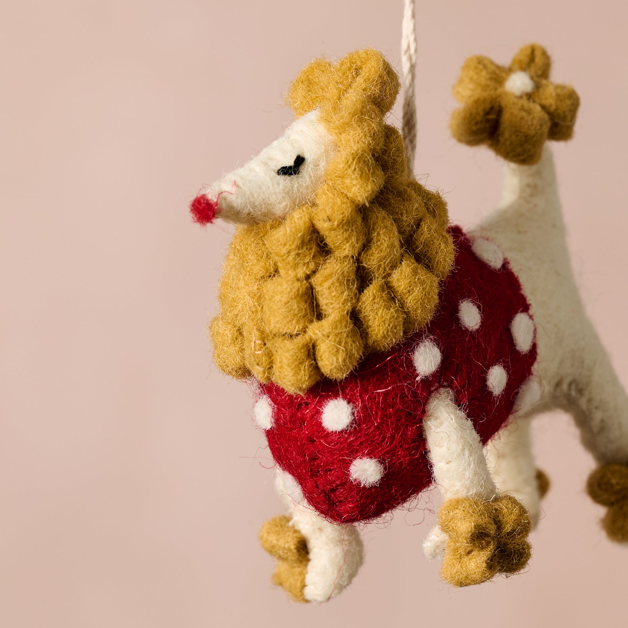 Pyaara Poodle Wool Ornament - Ten Thousand Villages