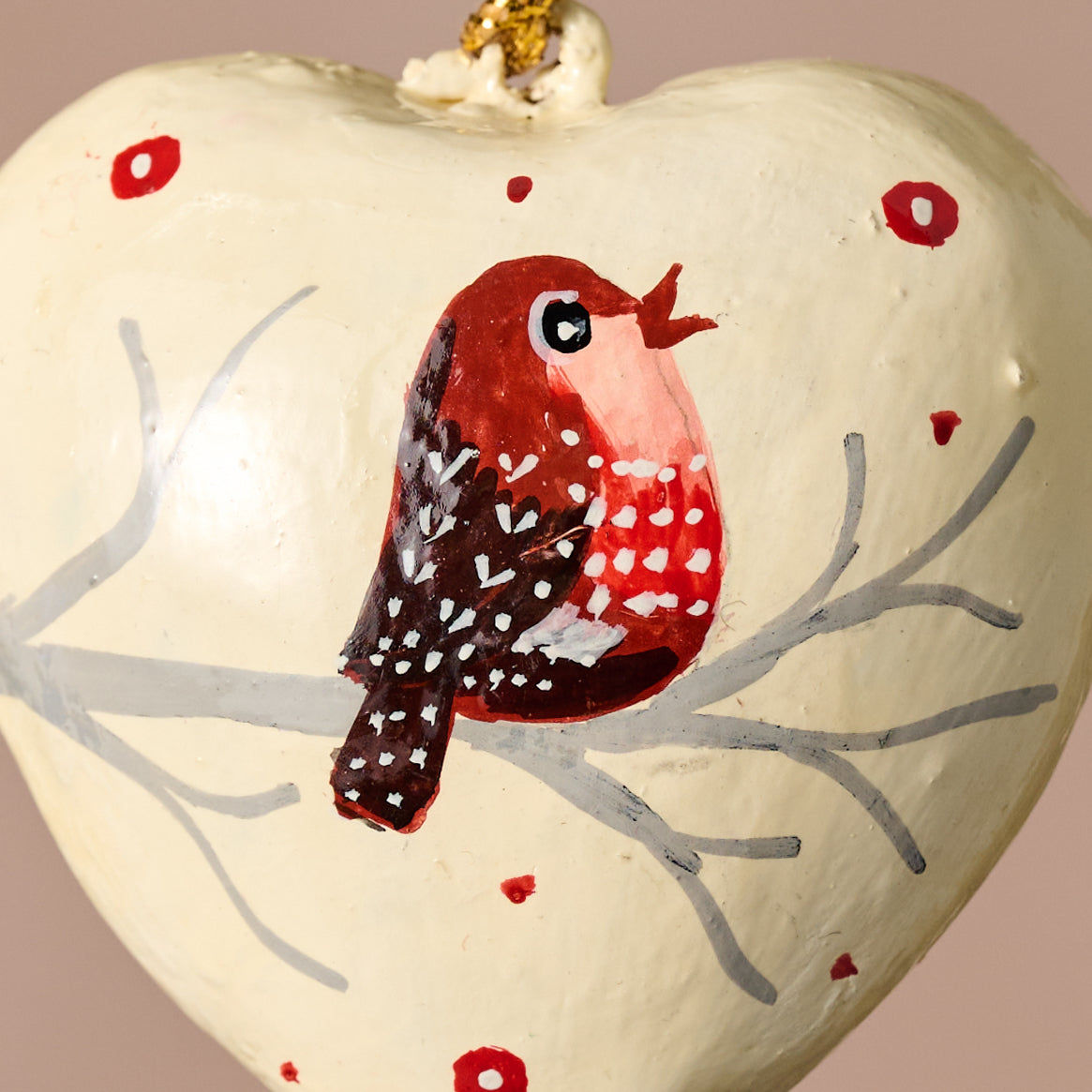 Gayan Lovebird Paper Mache Ornament - Ten Thousand Villages
