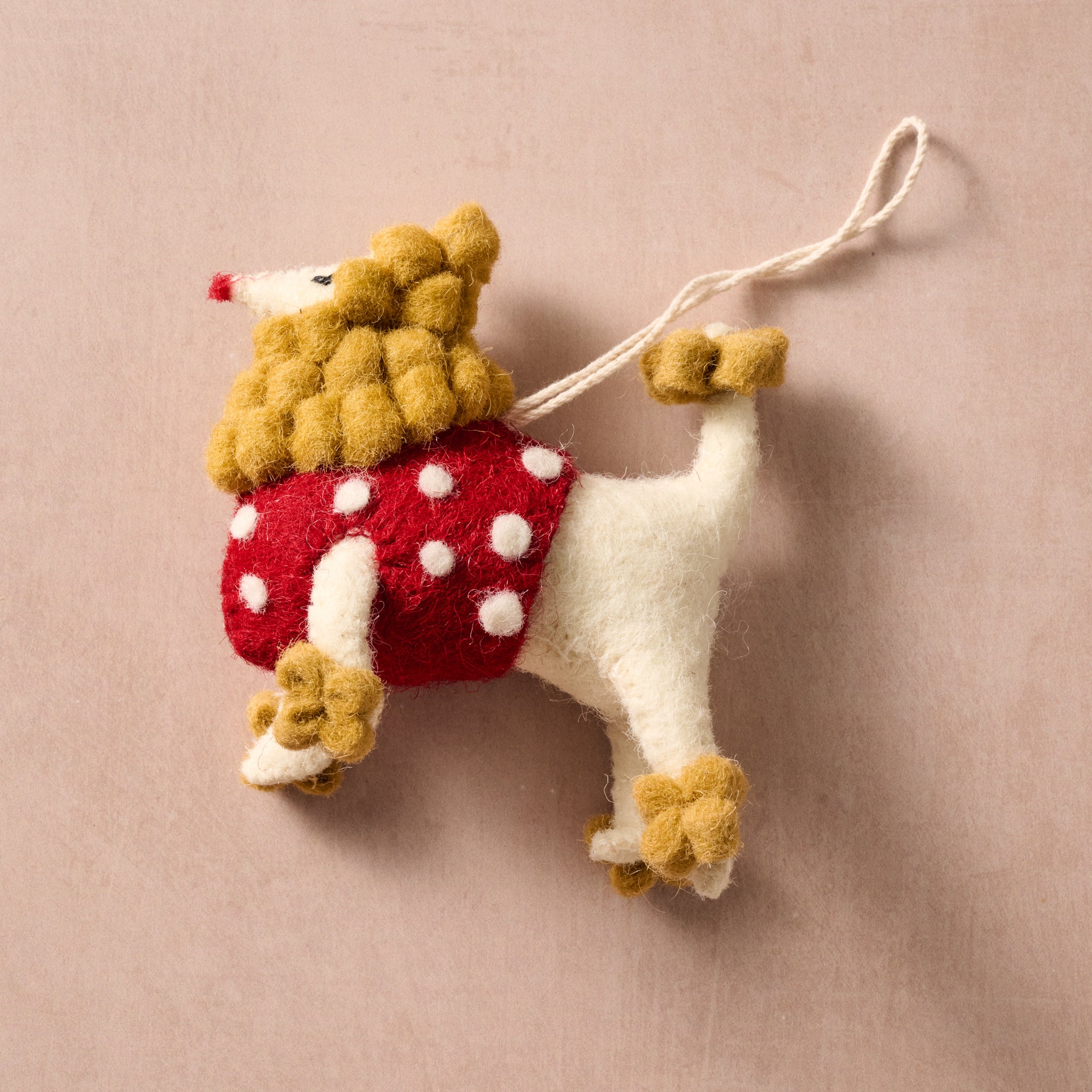 Pyaara Poodle Wool Ornament - Ten Thousand Villages