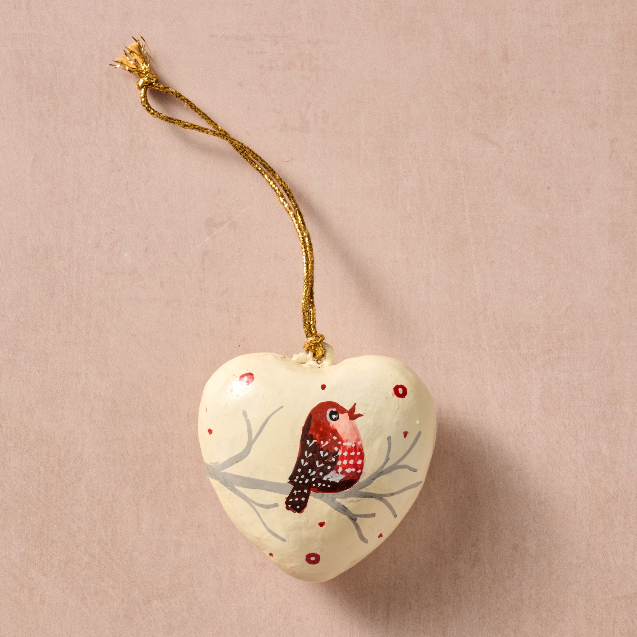 Gayan Lovebird Paper Mache Ornament - Ten Thousand Villages