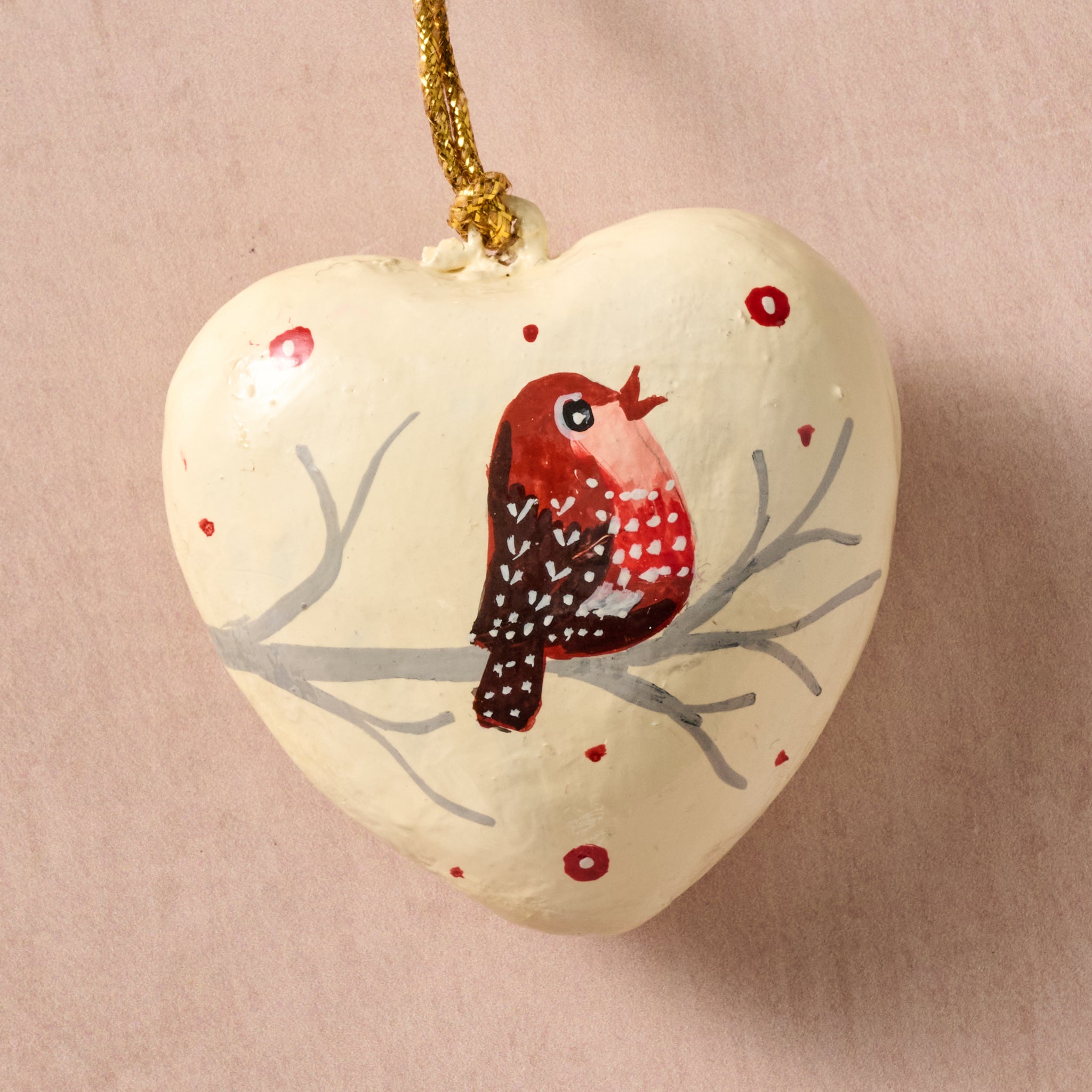 Gayan Lovebird Paper Mache Ornament - Ten Thousand Villages