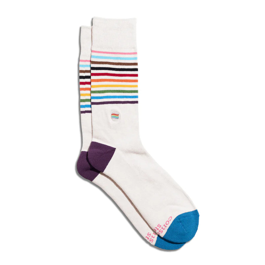 Socks That Save LGBTQ - Cream Small - Ten Thousand Villages