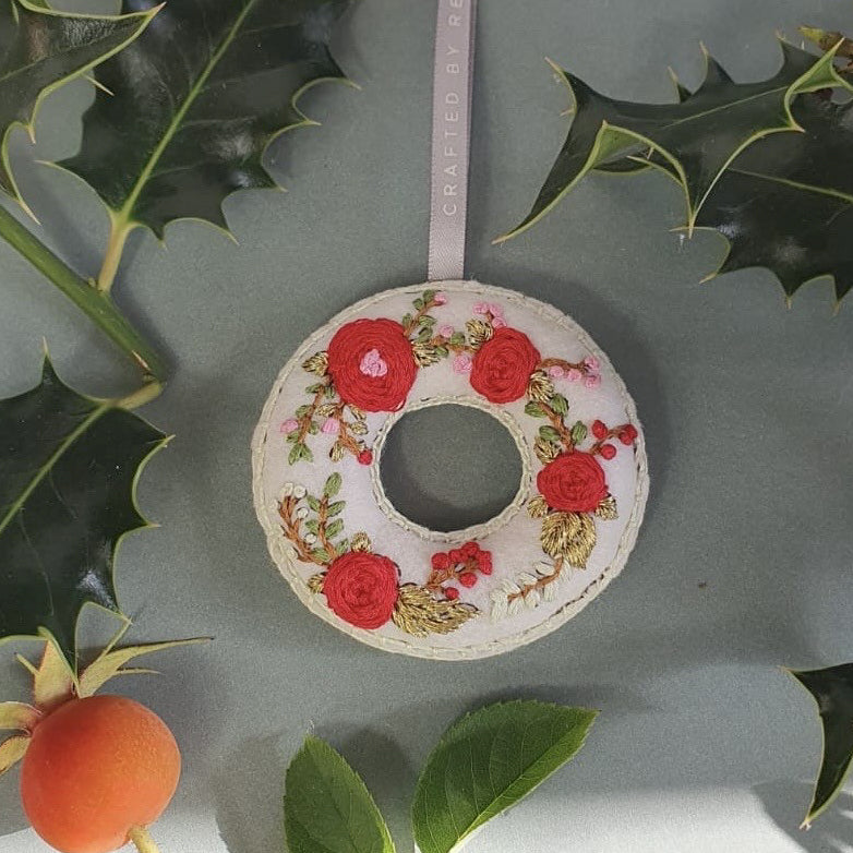 Ornament MADE51 Warda Embroidered Wreath - Ten Thousand Villages