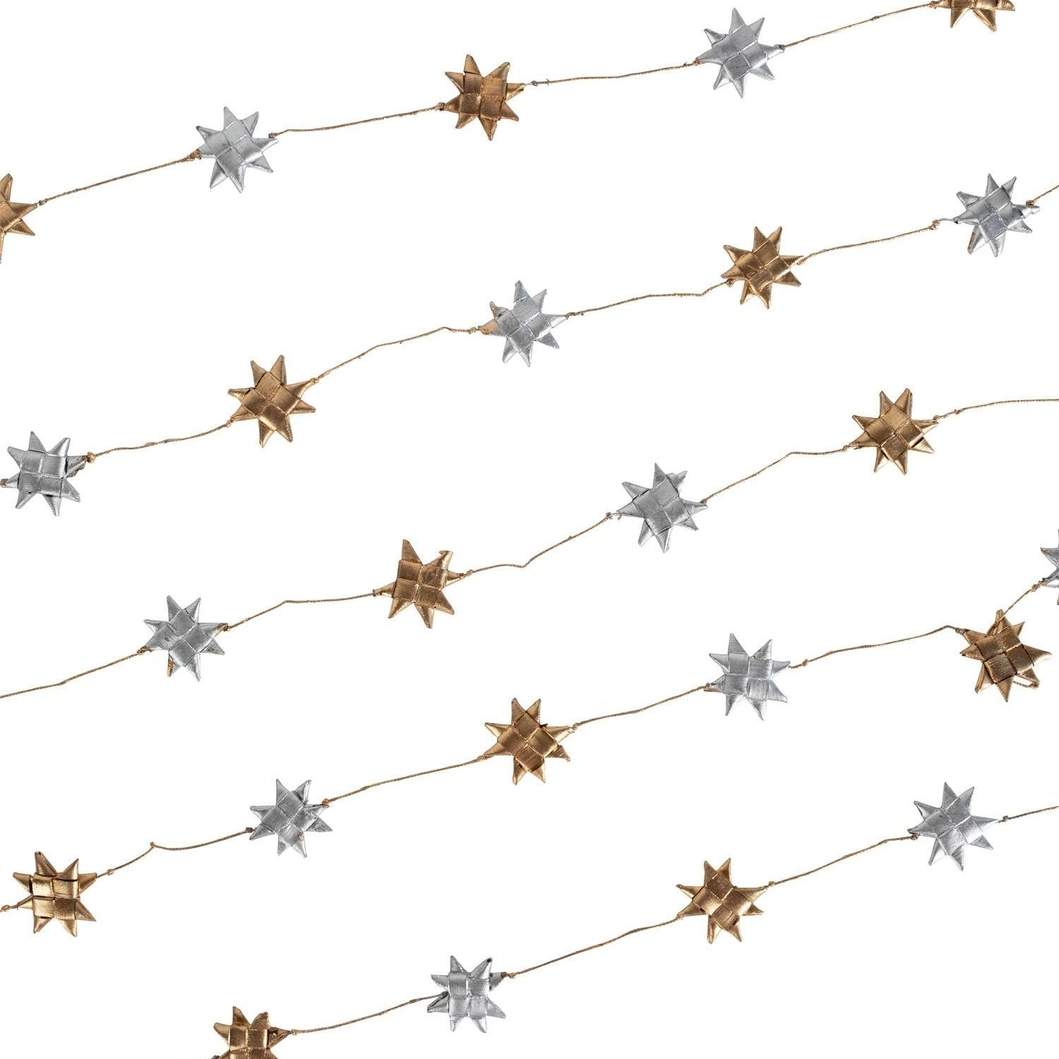 Silver and Gold Star Garland - Ten Thousand Villages