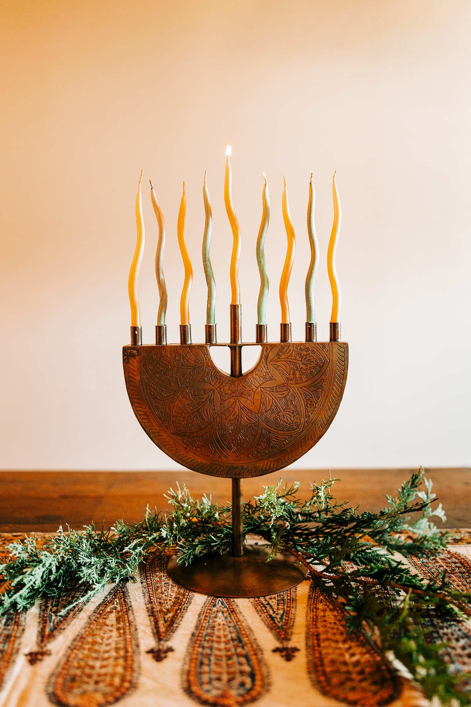 Engraved Iron Menorah - Ten Thousand Villages